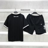  Áo Thun Jersey Polo New Era NY Black White 17242980 