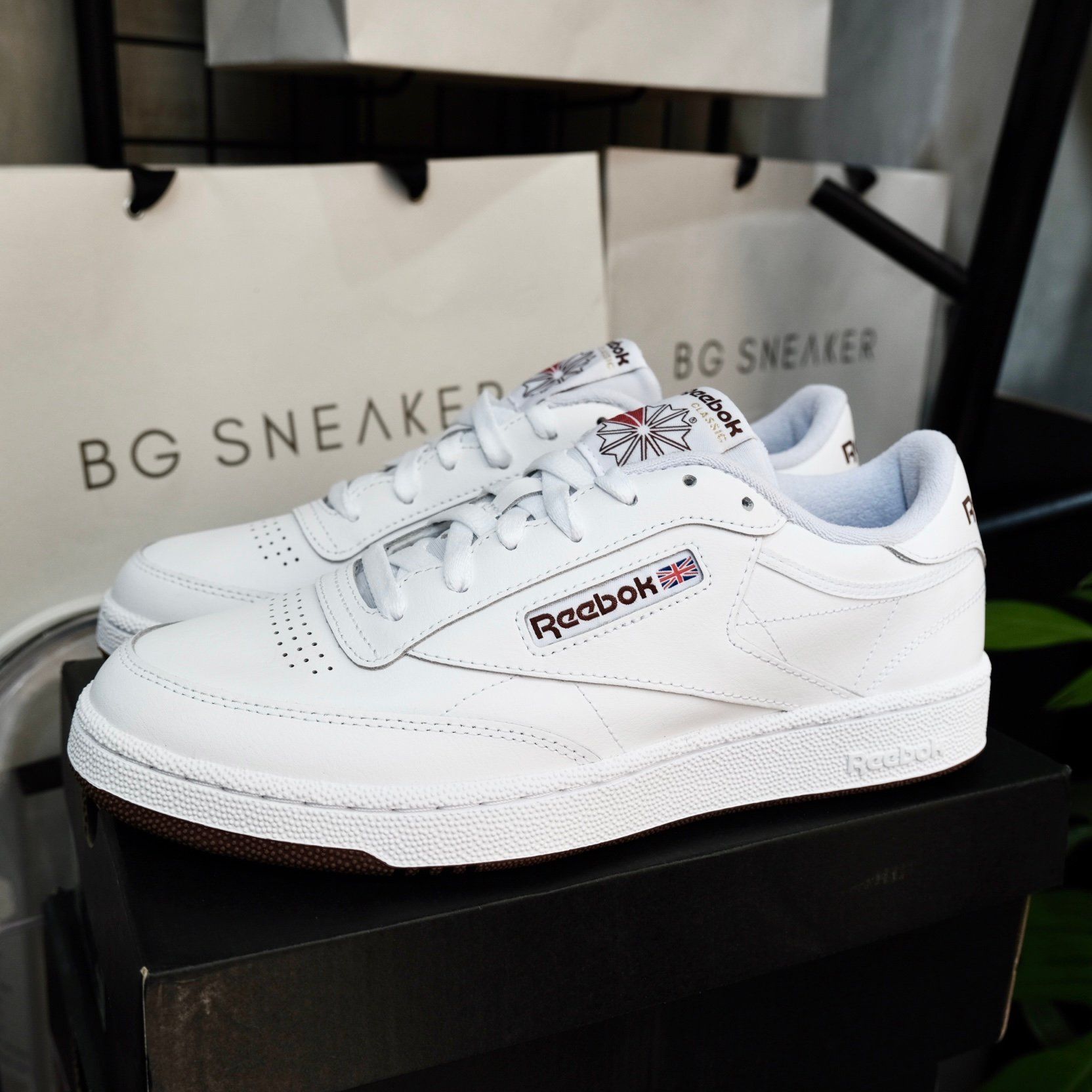  GIÀY Reebok Club C 85 - Cloud White / Trail Brown FZ6012 