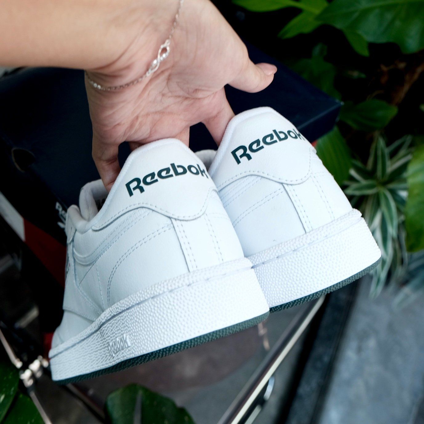  GIÀY Reebok Club C 85 - Cloud White / Chalk Green 100039280 