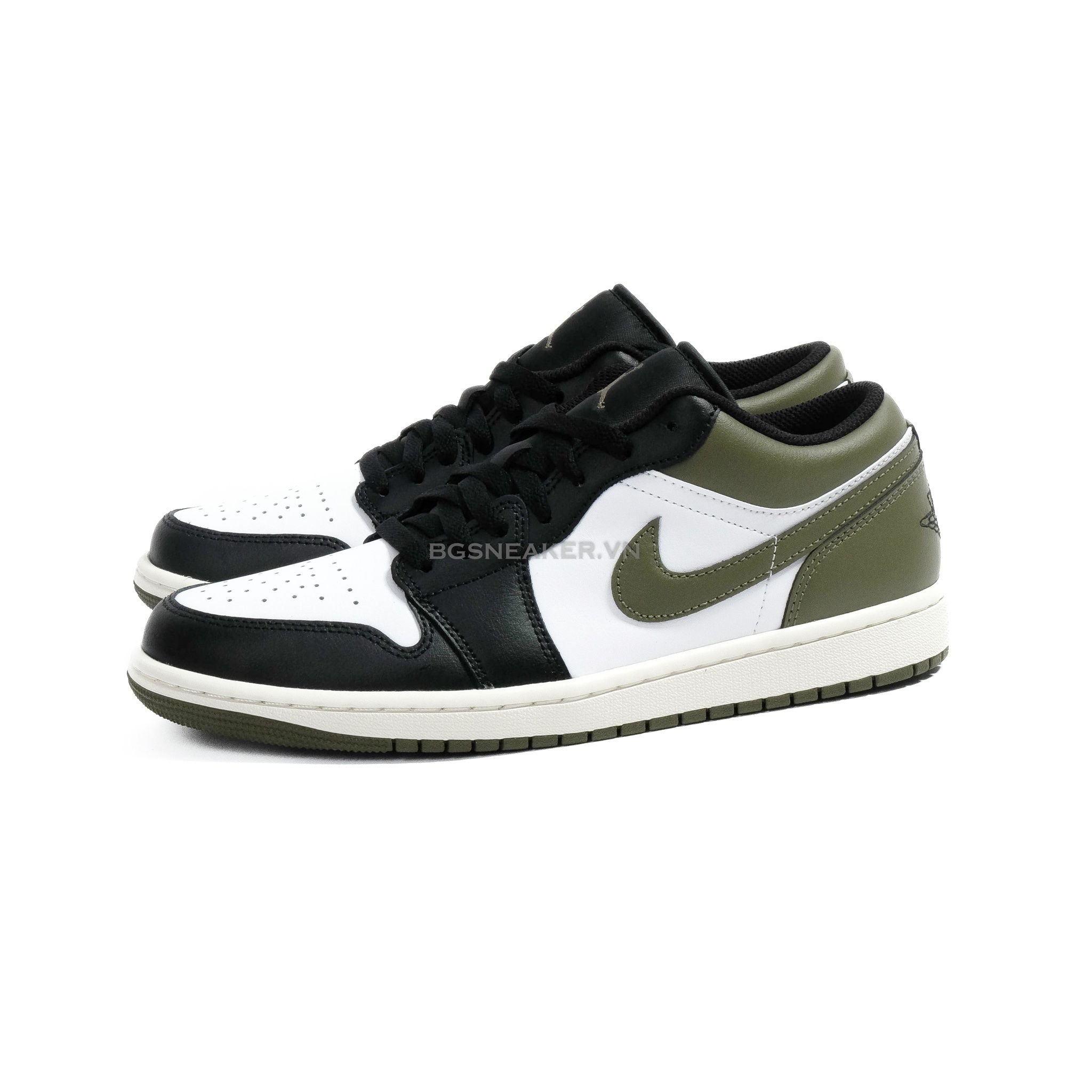  Giày Nike Air Jordan 1 Low Black Toe Medium Olive 553558-092 