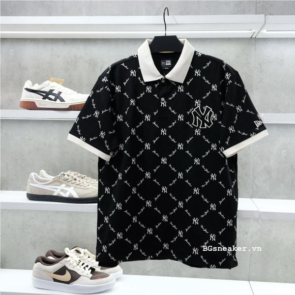  Áo Polo New Era Yankee Monogram Black White 13533547 