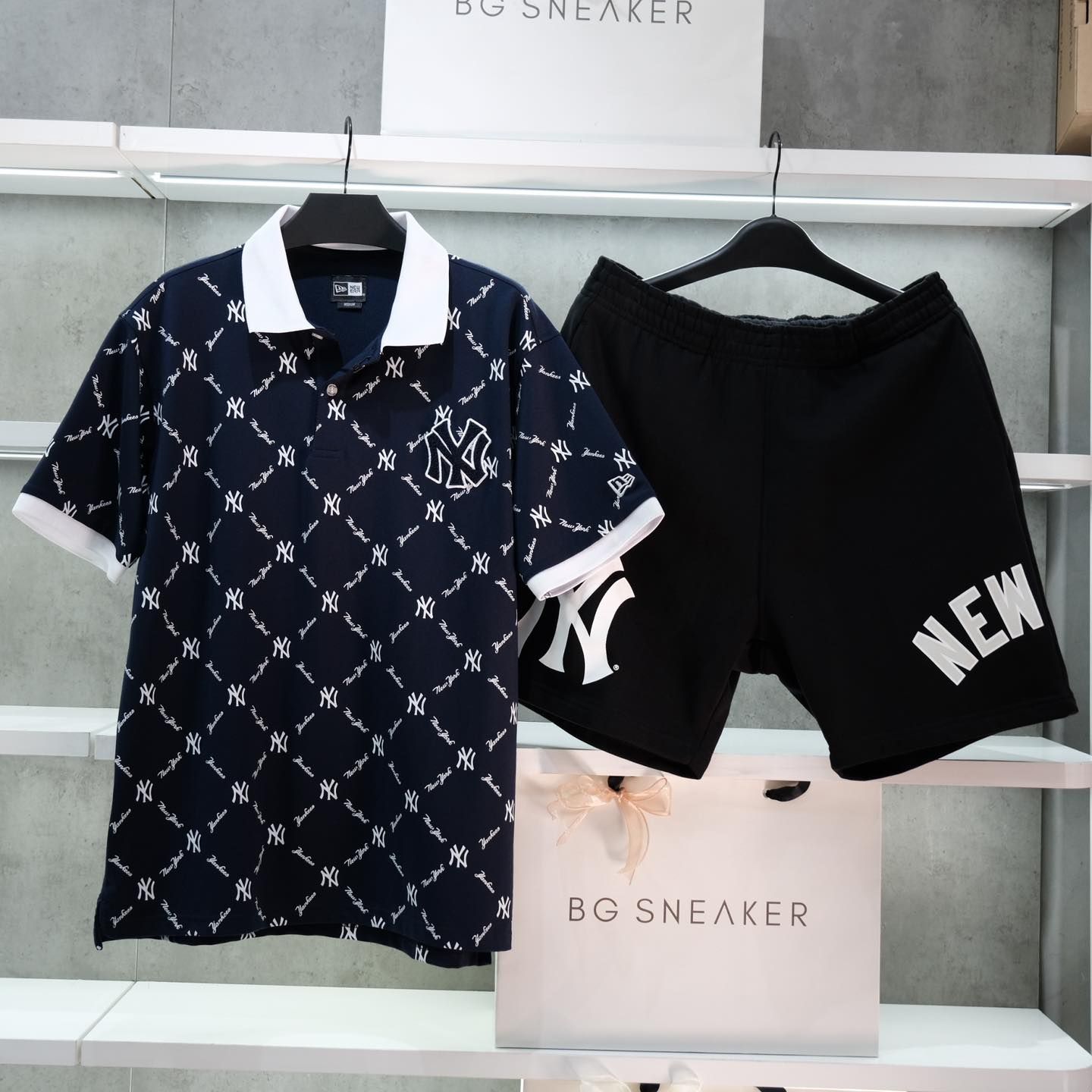  Áo Thun Polo New Era New York Yankees Mono White Navy 13655485 