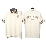  Áo Thun Polo New Era Korea New Yorks Yankees Brown Cream  13566876 
