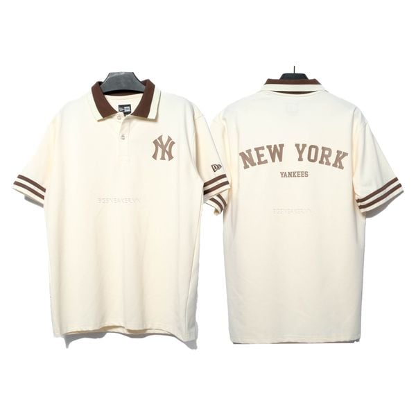  Áo Thun Polo New Era Korea New Yorks Yankees Brown Cream  13566876 