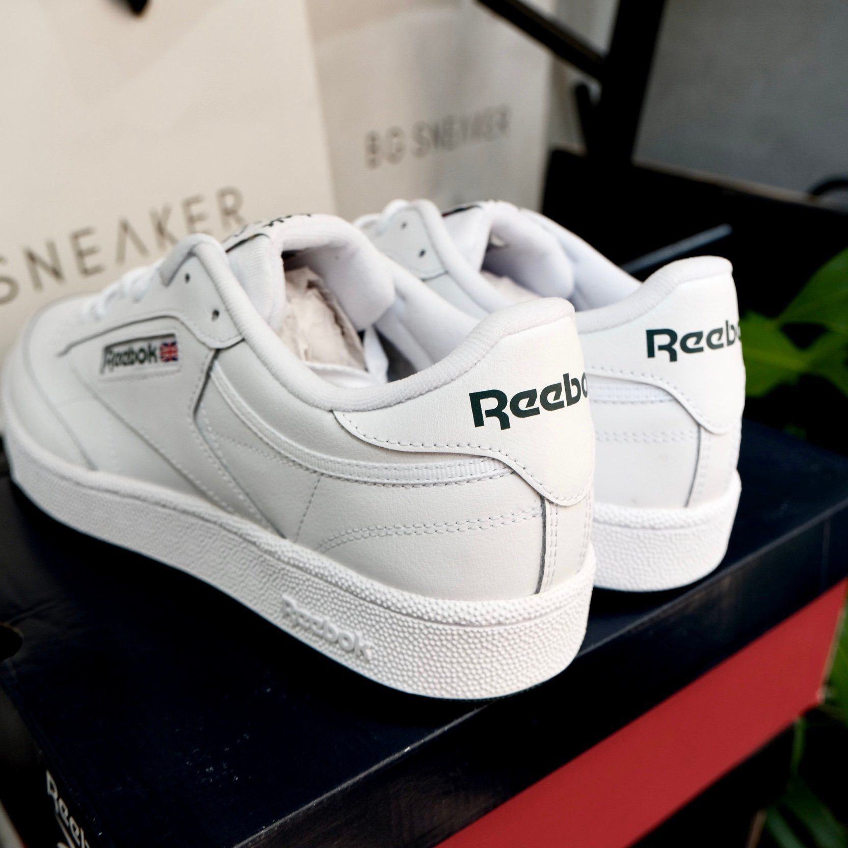  GIÀY Reebok Club C 85 - Cloud White / Chalk Green 100039280 