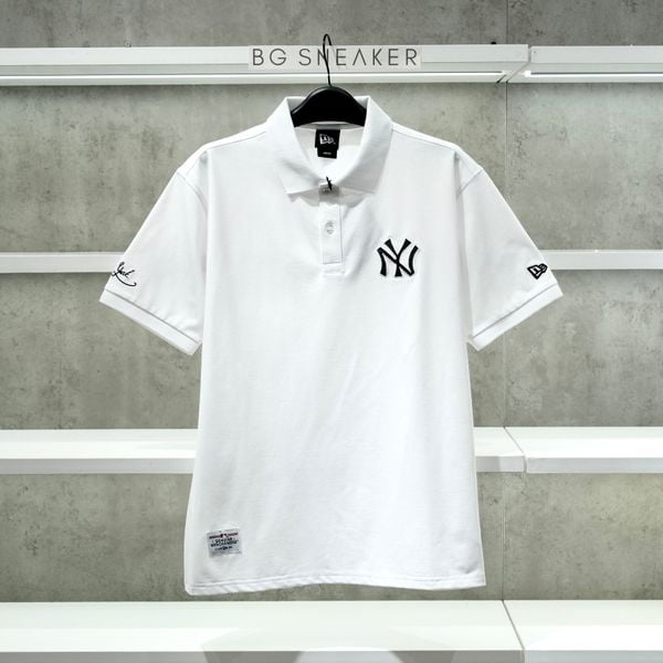  Áo Polo New Era New York Yankees White Logo Retro Signal 17778458 