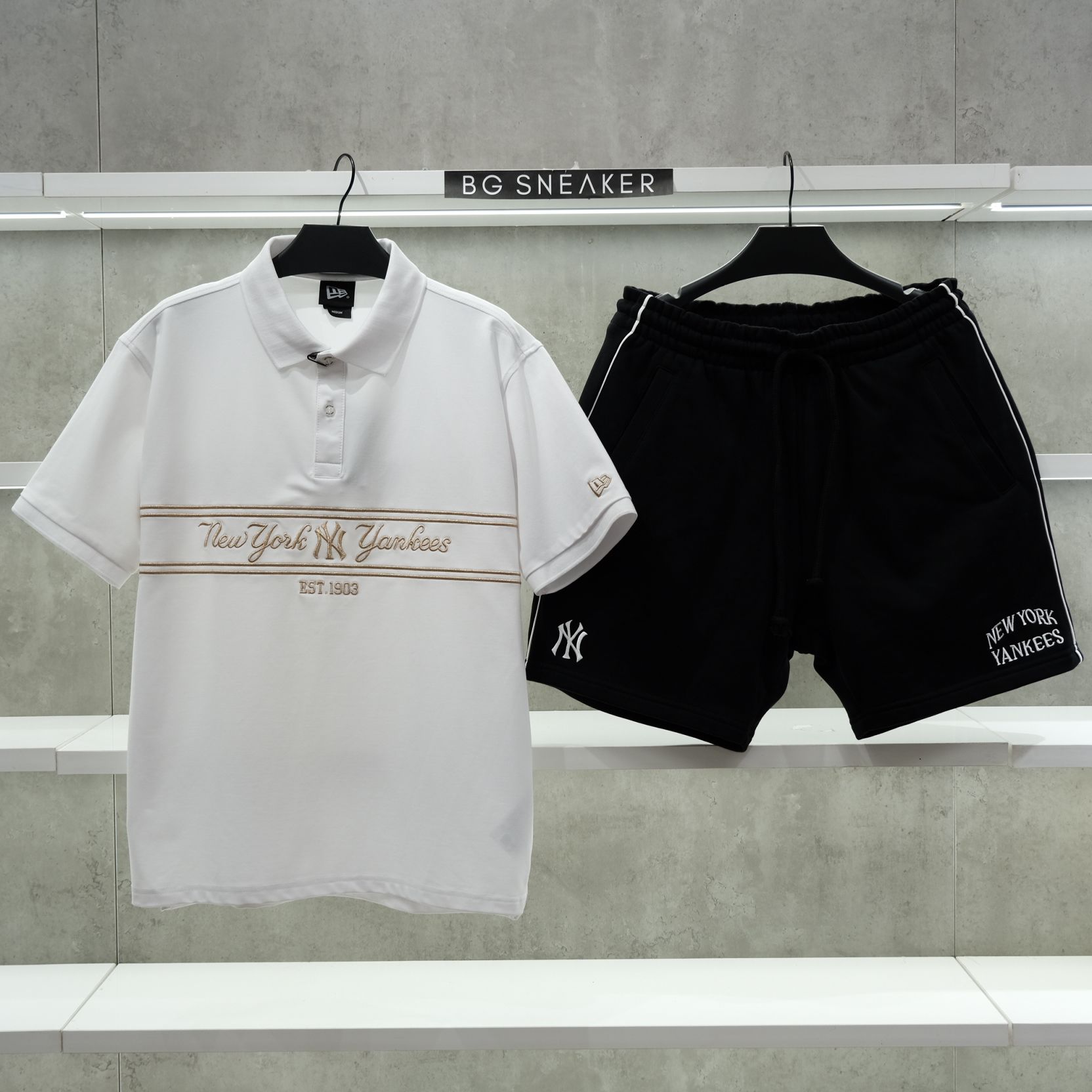  Áo Thun Polo New Era Yankees White Gold 13335566 