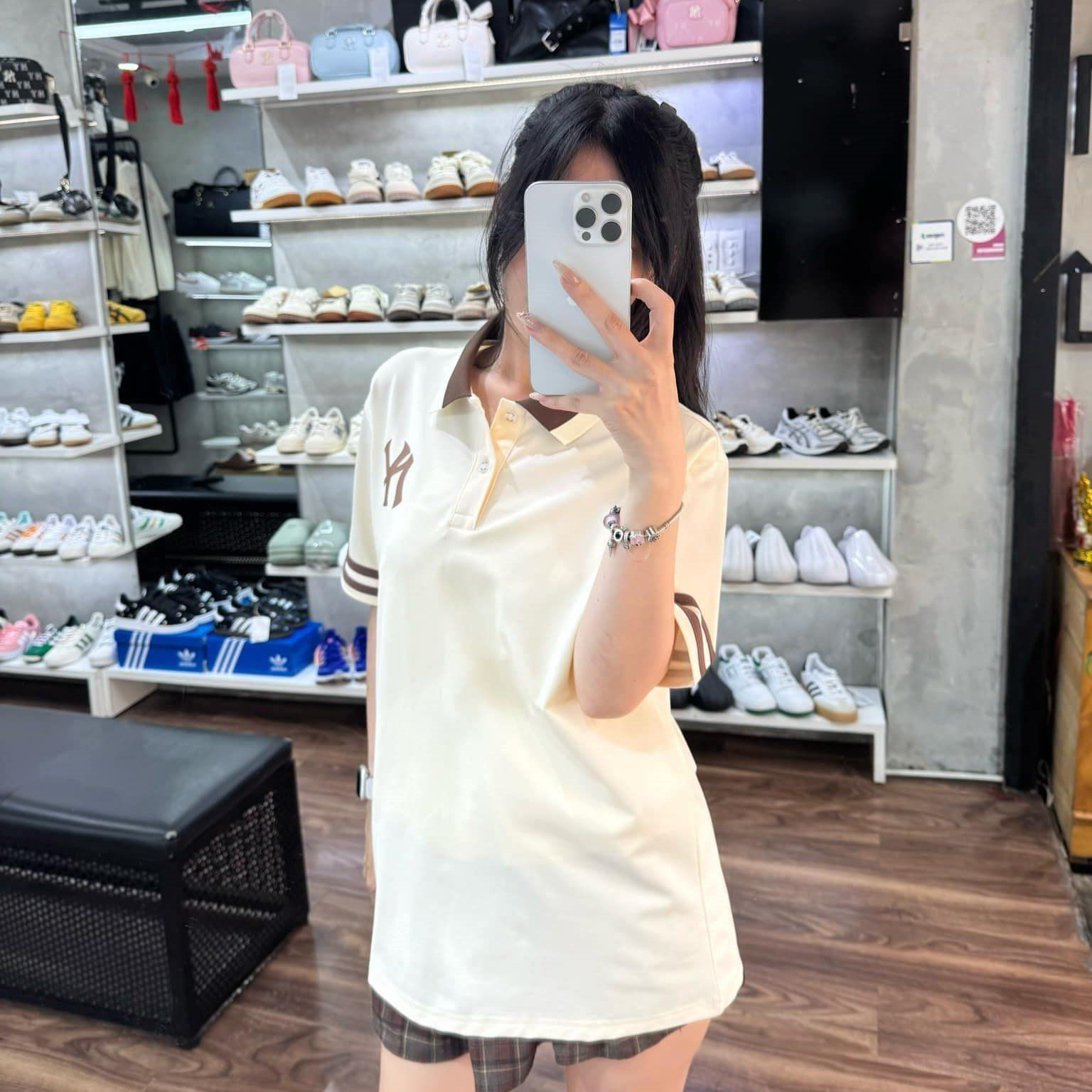  Áo Thun Polo New Era Korea New Yorks Yankees Brown Cream  13566876 