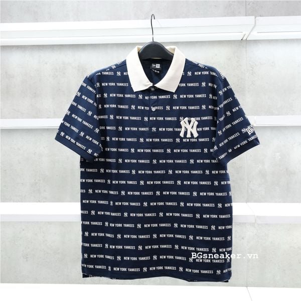  Áo Polo New Era Yankee Monogram Navy Cream Logo 15678422 
