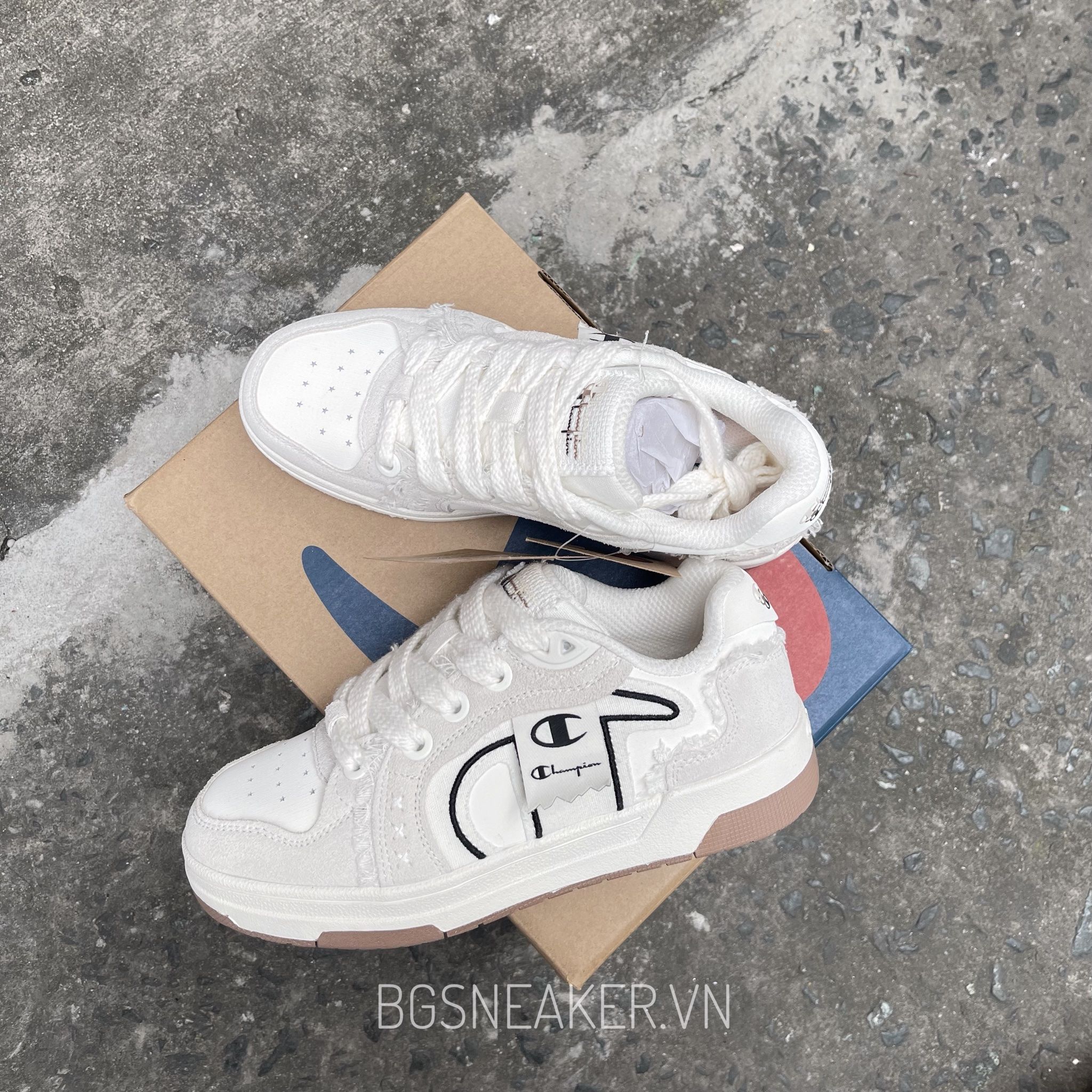  Giày Champion Low-Top Skateboard Shoes Unisex Milk White U5AFCTU28A1 