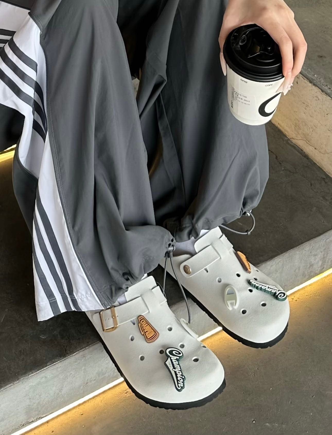  Dép Champion Sandal Birken White Grey U5AFASU19F1 