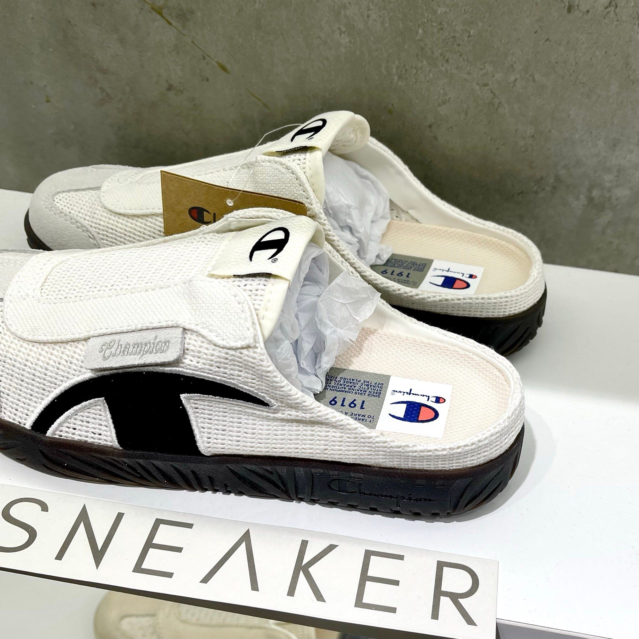  GIÀY Champion Champ T-Trainer Mule White Black  U5BFASW01U3 