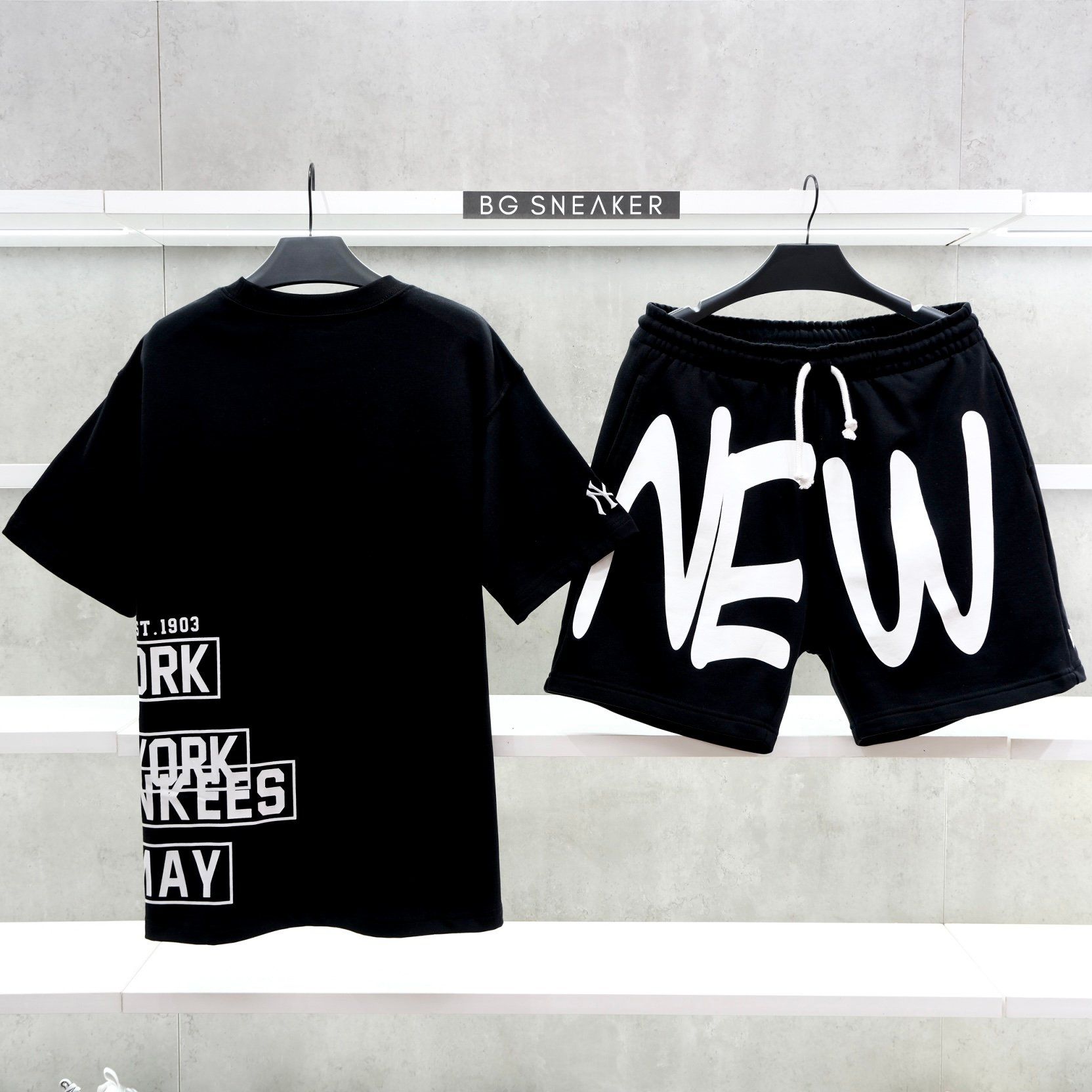  Áo Thun New Era Yankees Black White  12558456 