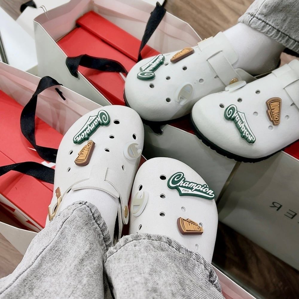 Dép Champion Sandal Birken White Grey U5AFASU19F1 