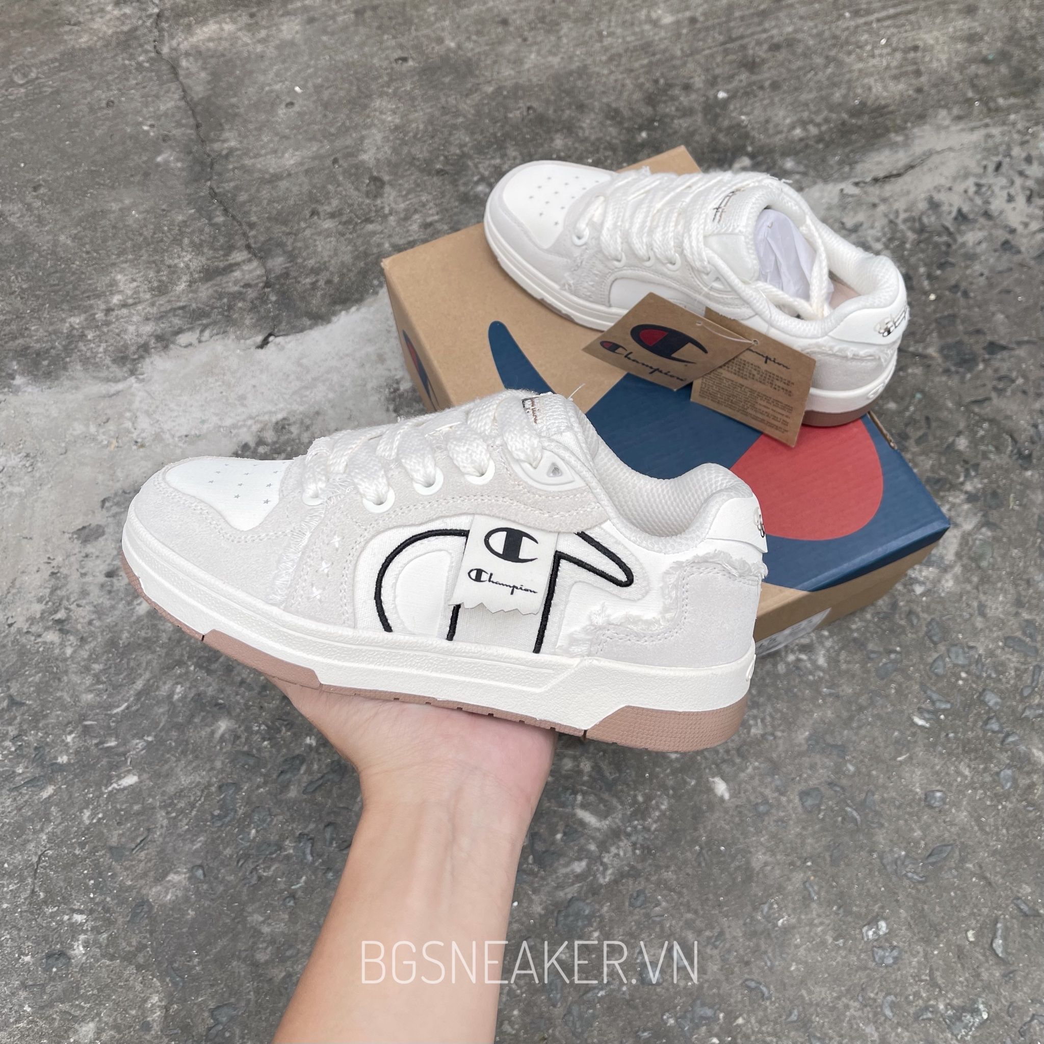  Giày Champion Low-Top Skateboard Shoes Unisex Milk White U5AFCTU28A1 