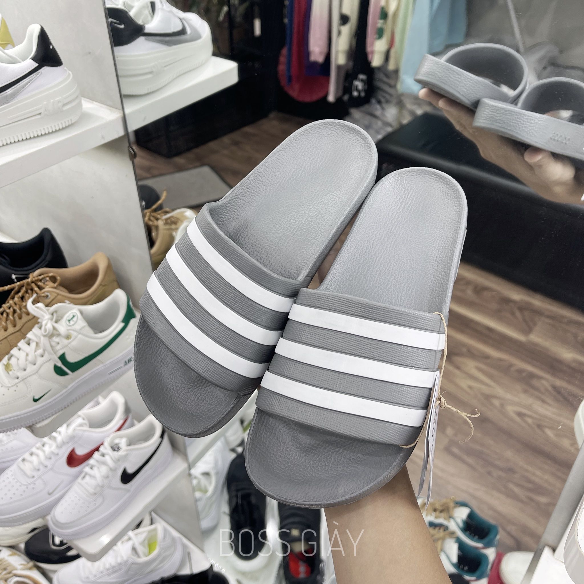  Adidas Adilette Slide Aqua Grey [ F35538 ] 