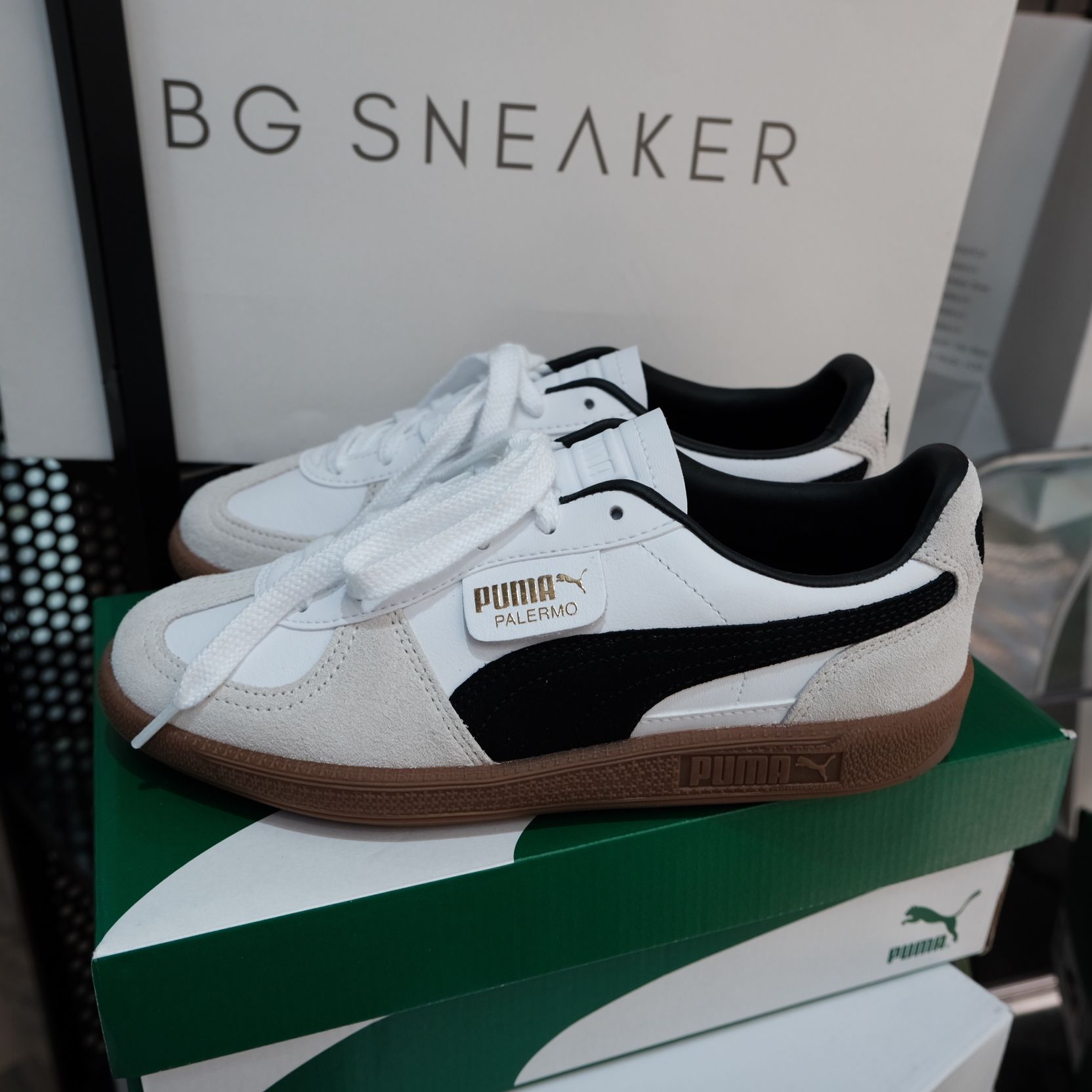  Giày Puma Palermo Leather White  Vapor Grey  397647-01 