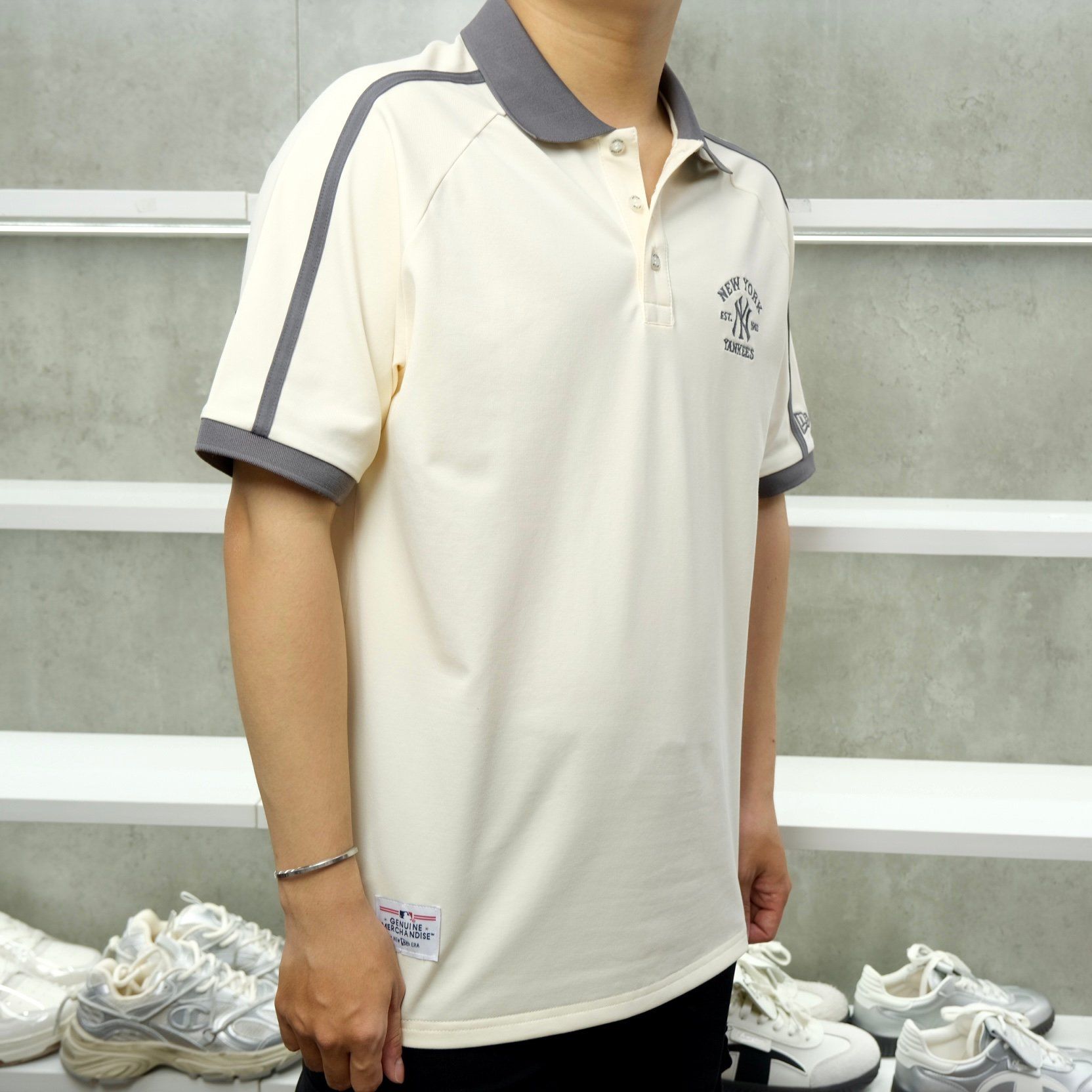  Áo Thun Polo New Era NY  Basic CREAM NAVY 14578789 
