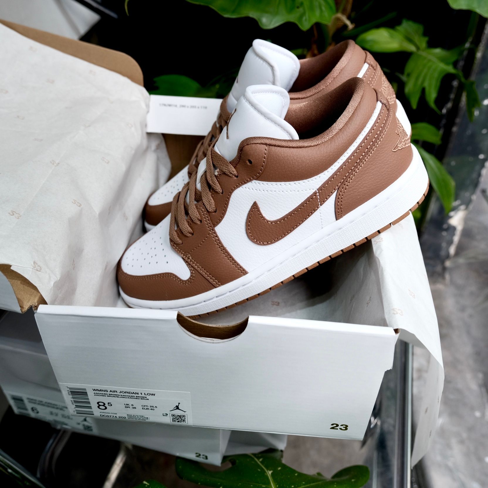  Giày Nike Air Jordan 1 Low Archaeo Brown White DC0774-202 