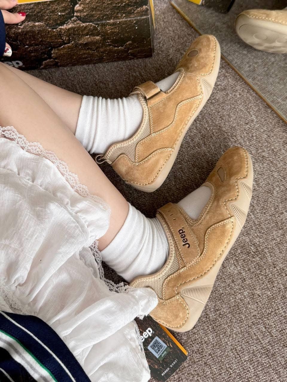  Giày Jeep Lifestyle Shoes Women ’s Low-top Begie [ PX231WAS575 ] 