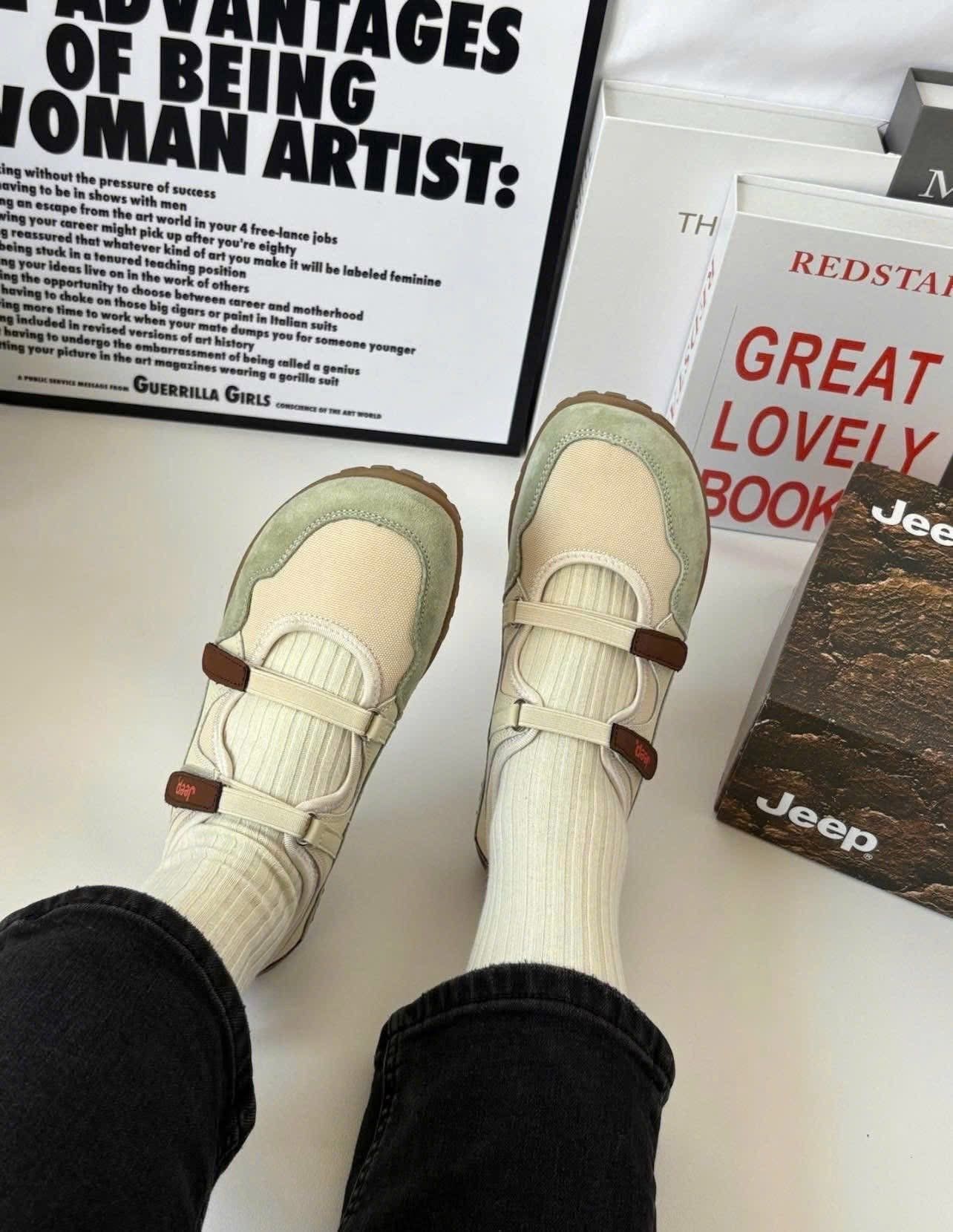  Giày Jeep Outdoor Shoes Women's Low Top ''Cream Light Green'' [ P651W13112 ] 