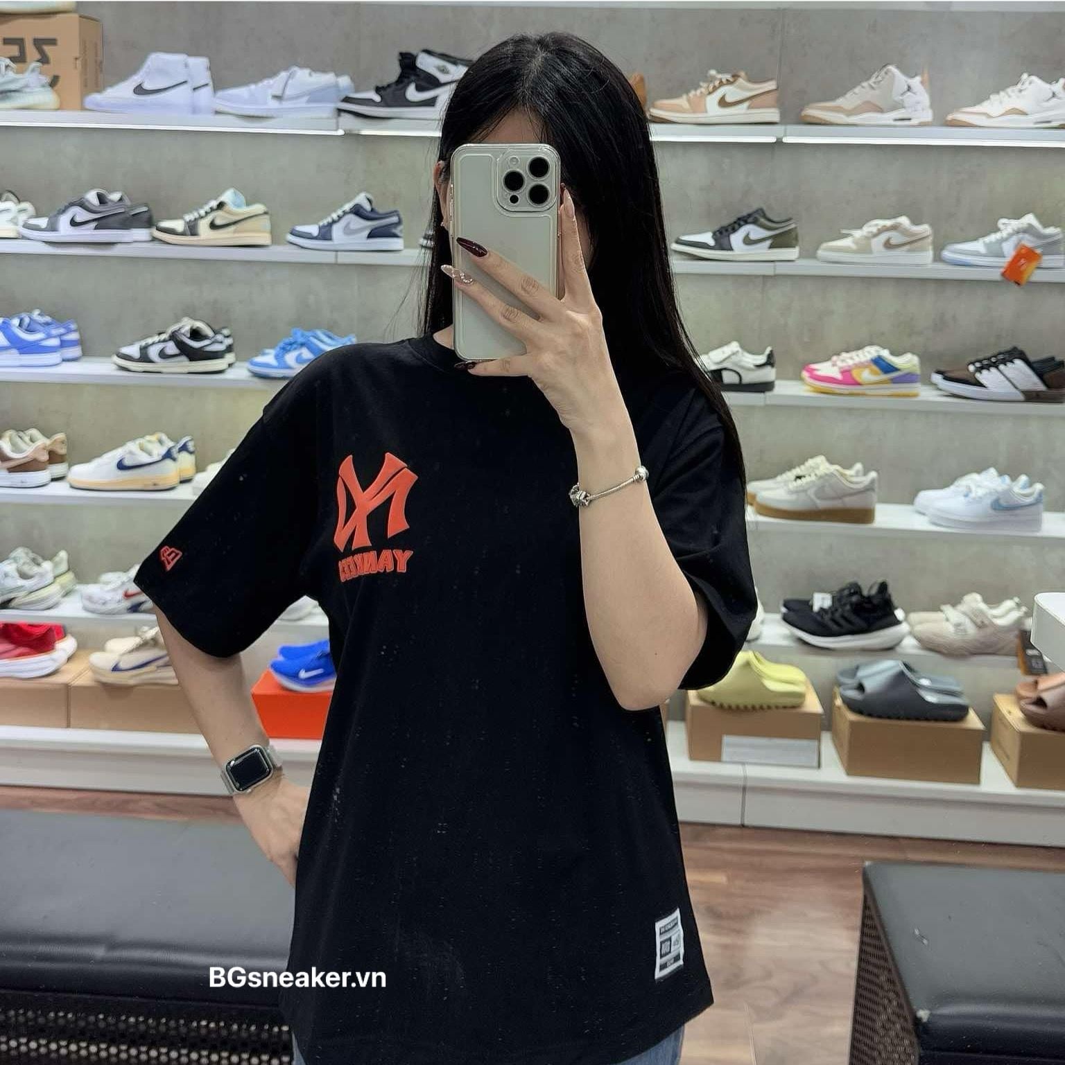  Áo Thun New Era NY Black Organe 13558692 