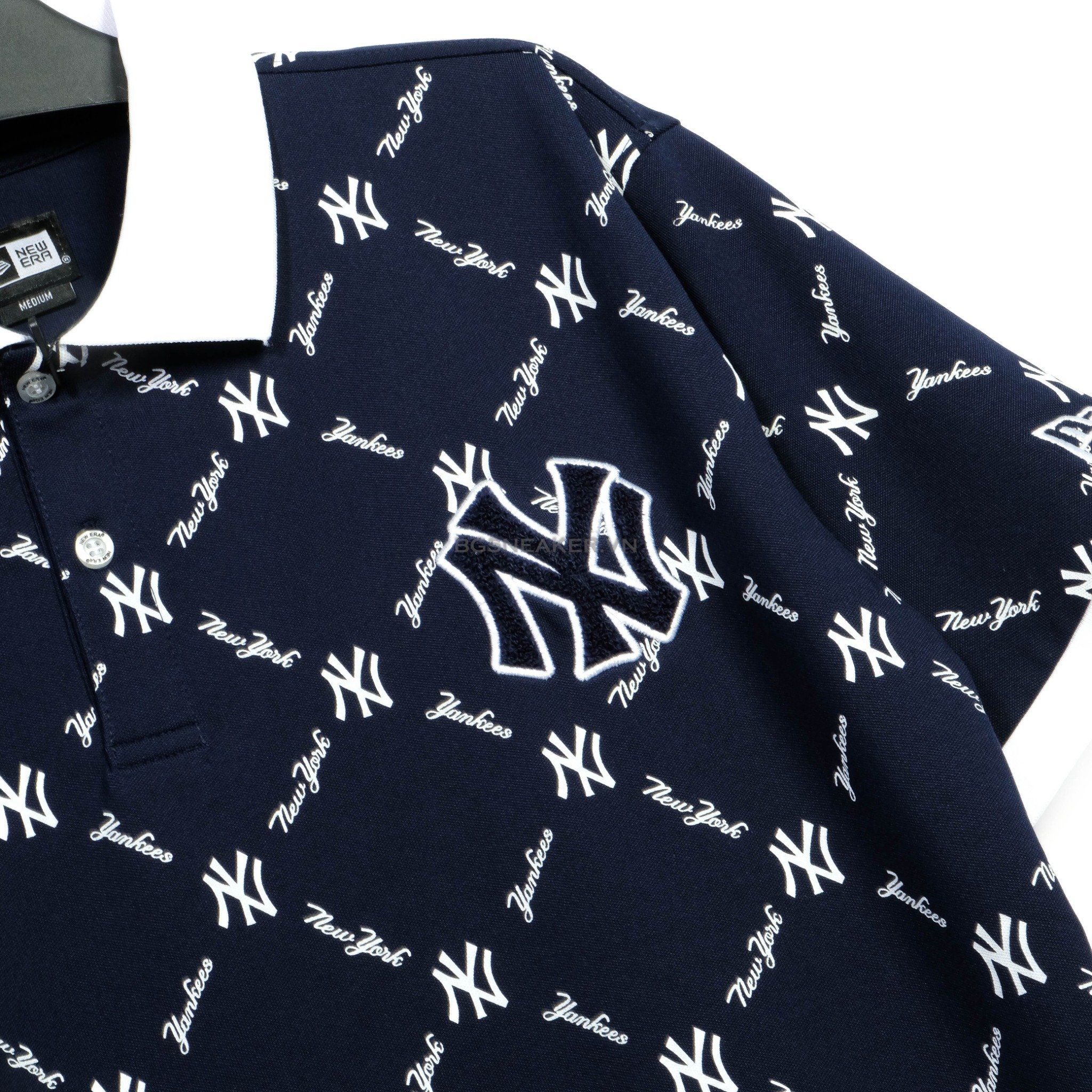  Áo Thun Polo New Era New York Yankees Mono White Navy 13655485 