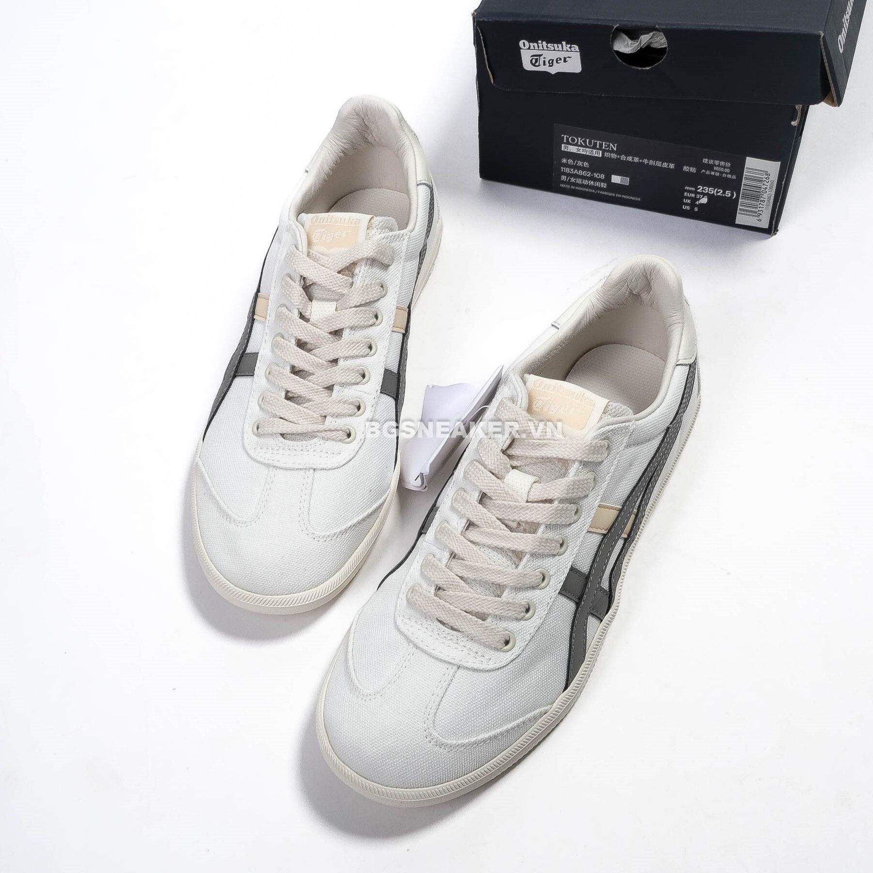  Giày Onitsuka Tiger Tokuten  White Grey 1183A862-108 