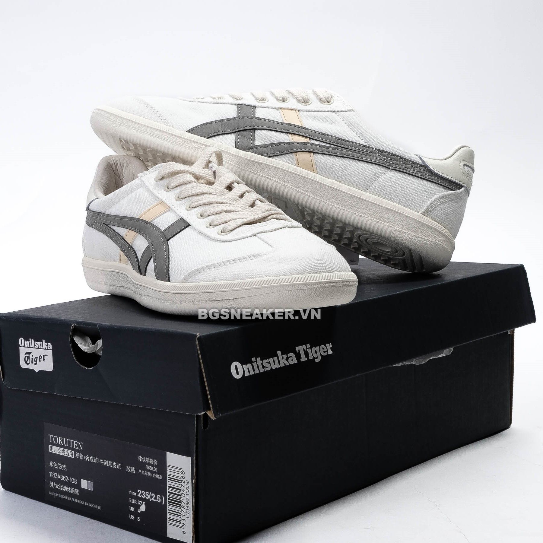  Giày Onitsuka Tiger Tokuten  White Grey 1183A862-108 