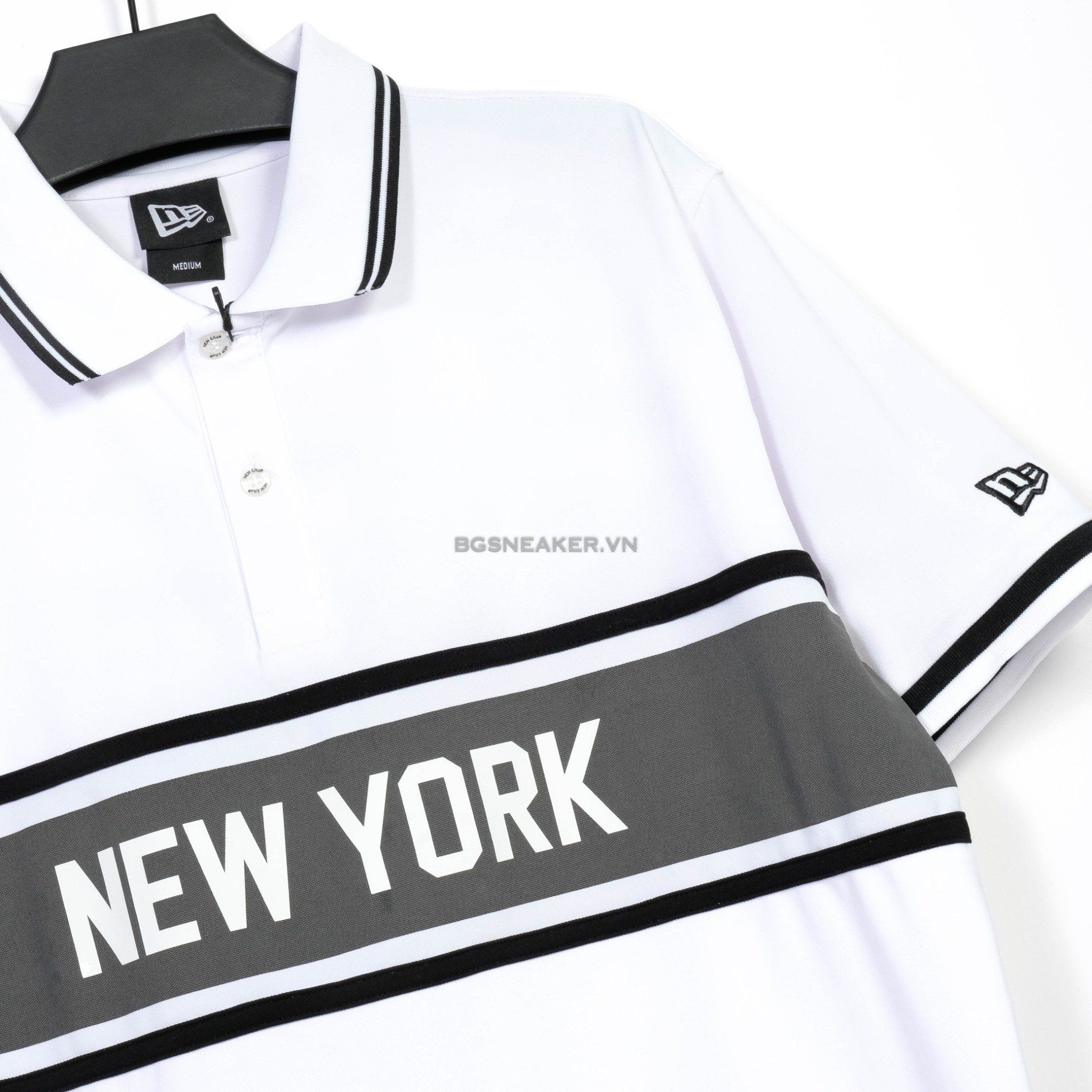  Áo Thun Polo New Era NEW YORK White Black 13555885 