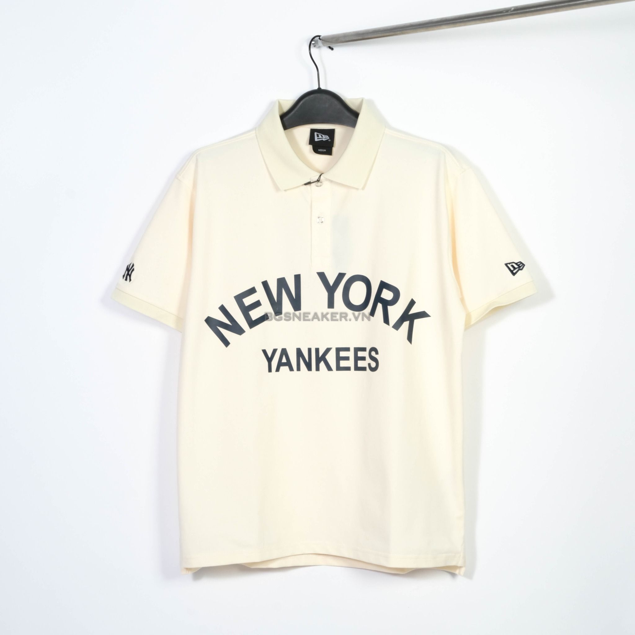  Áo Polo  New Era New York Yankees  Cream Black 13335887 