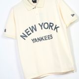  Áo Polo  New Era New York Yankees  Cream Black 13335887 