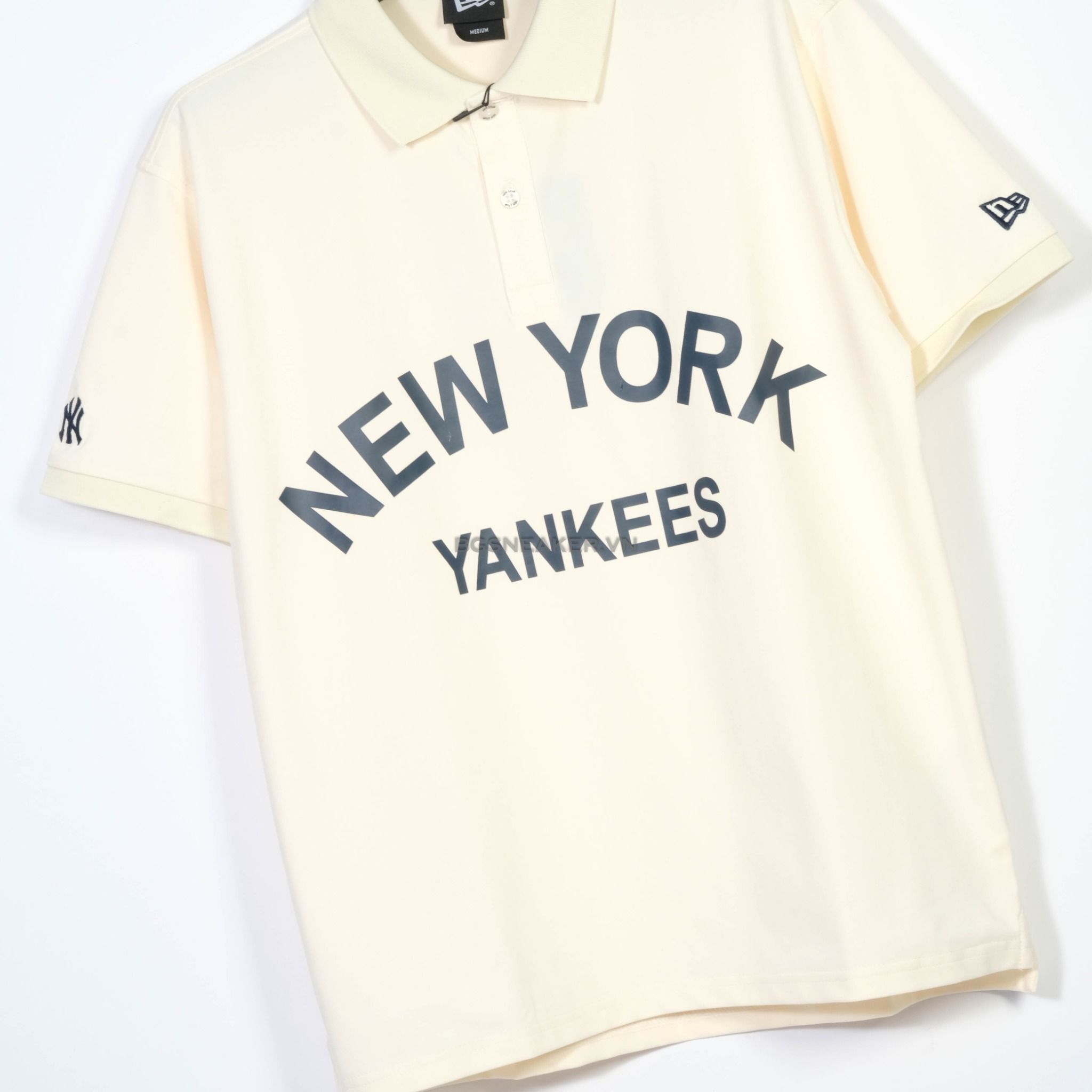  Áo Polo  New Era New York Yankees  Cream Black 13335887 
