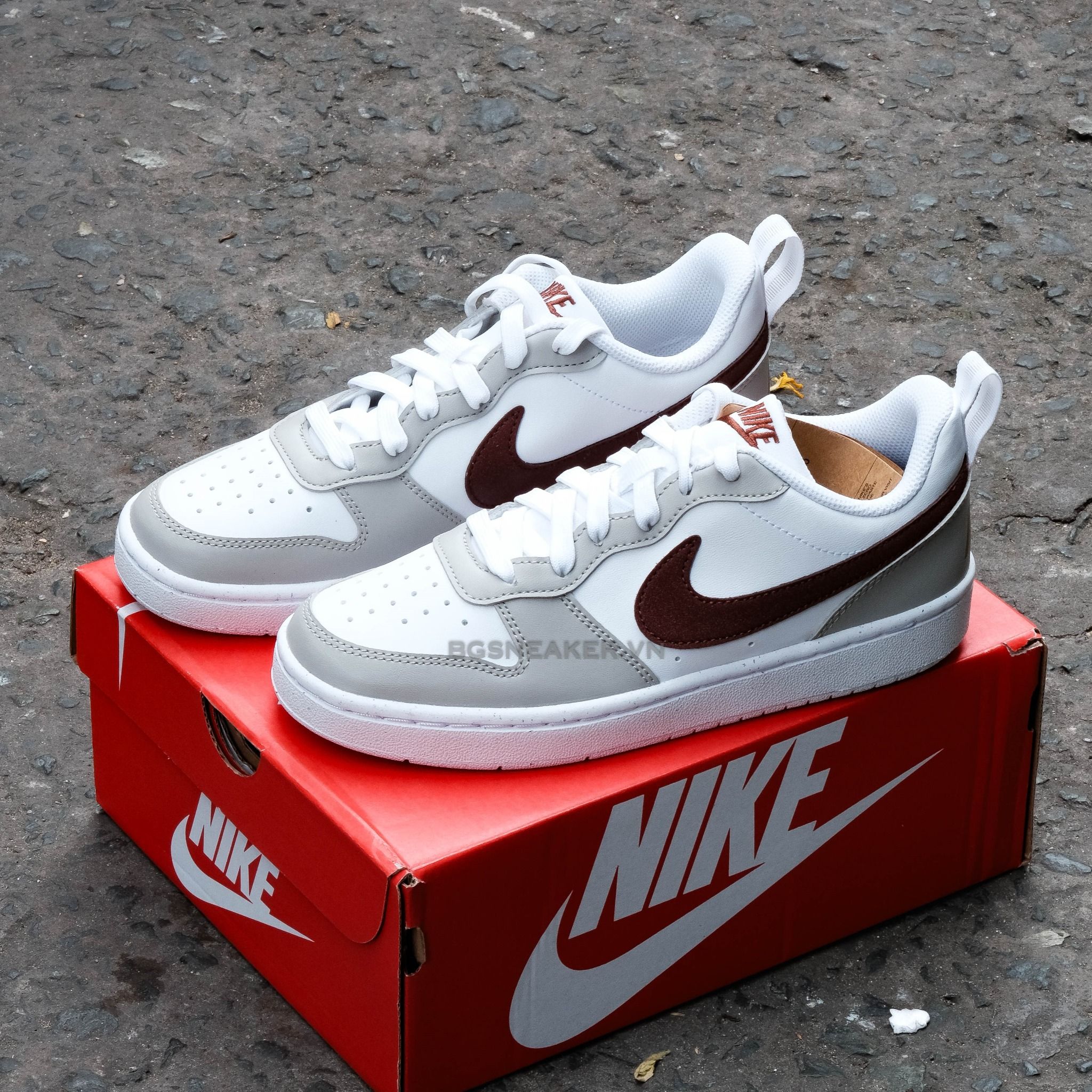  Giày Nike Court Borough Receaft White Dark Pony Iron Ore  FZ1024-100 