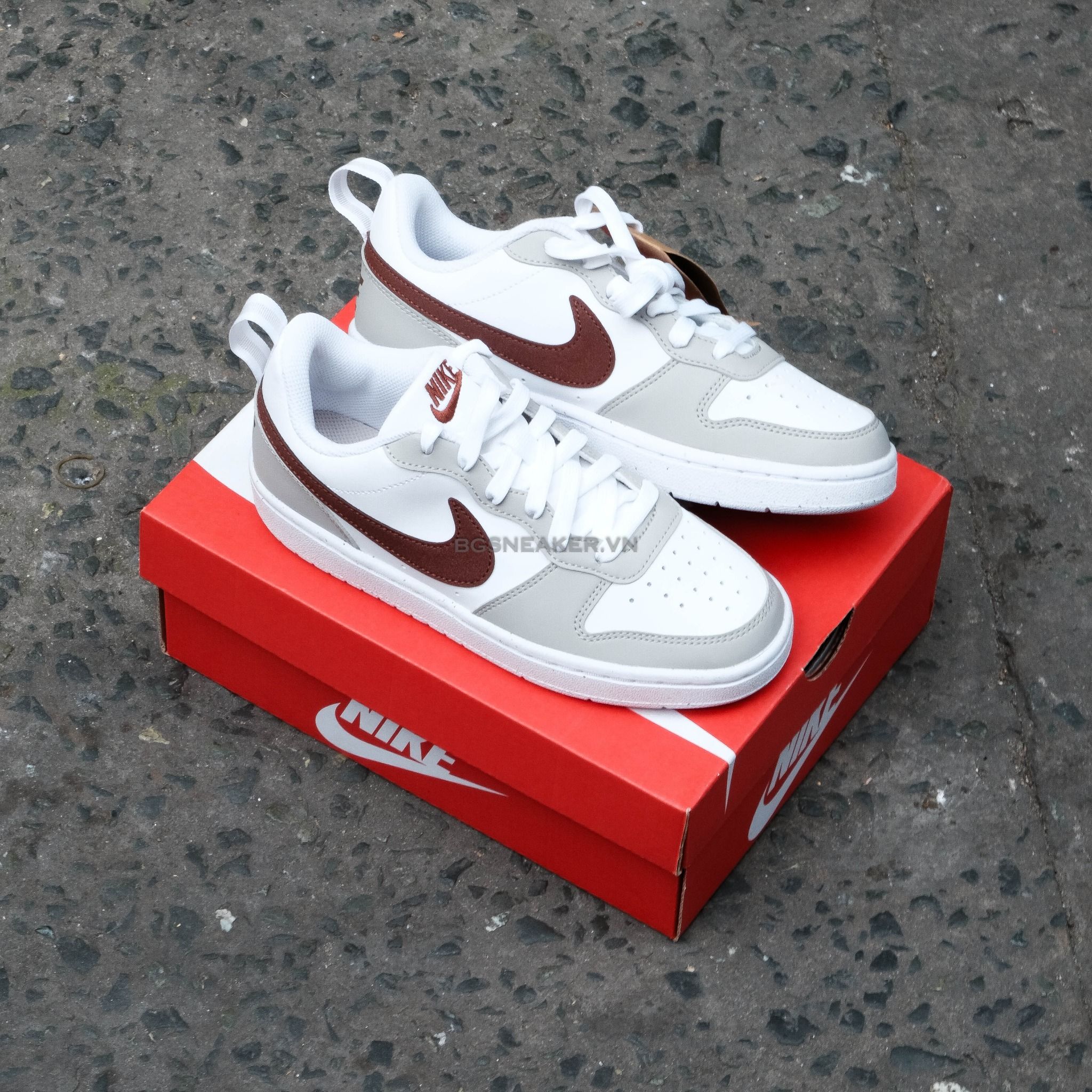  Giày Nike Court Borough Receaft White Dark Pony Iron Ore  FZ1024-100 