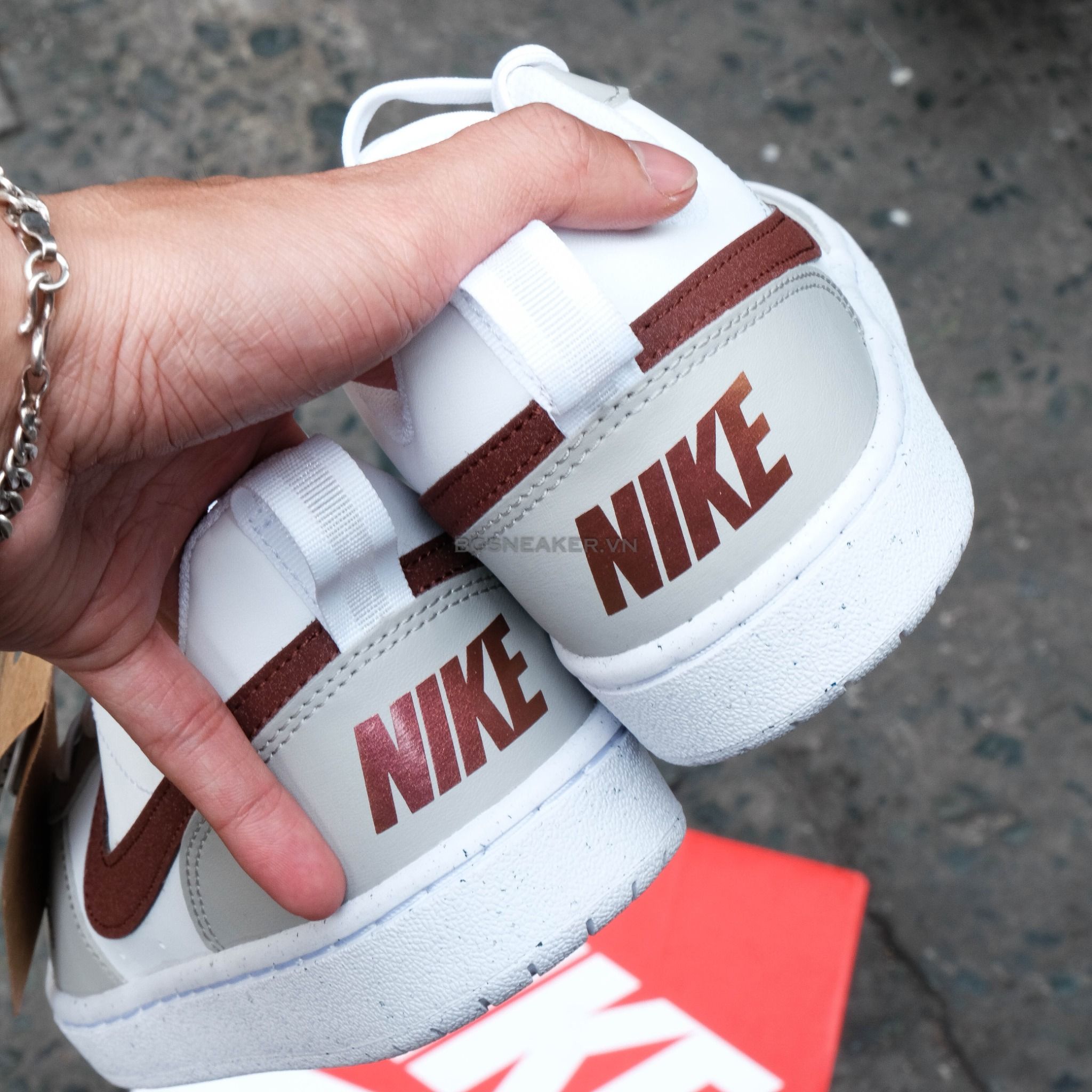  Giày Nike Court Borough Receaft White Dark Pony Iron Ore  FZ1024-100 