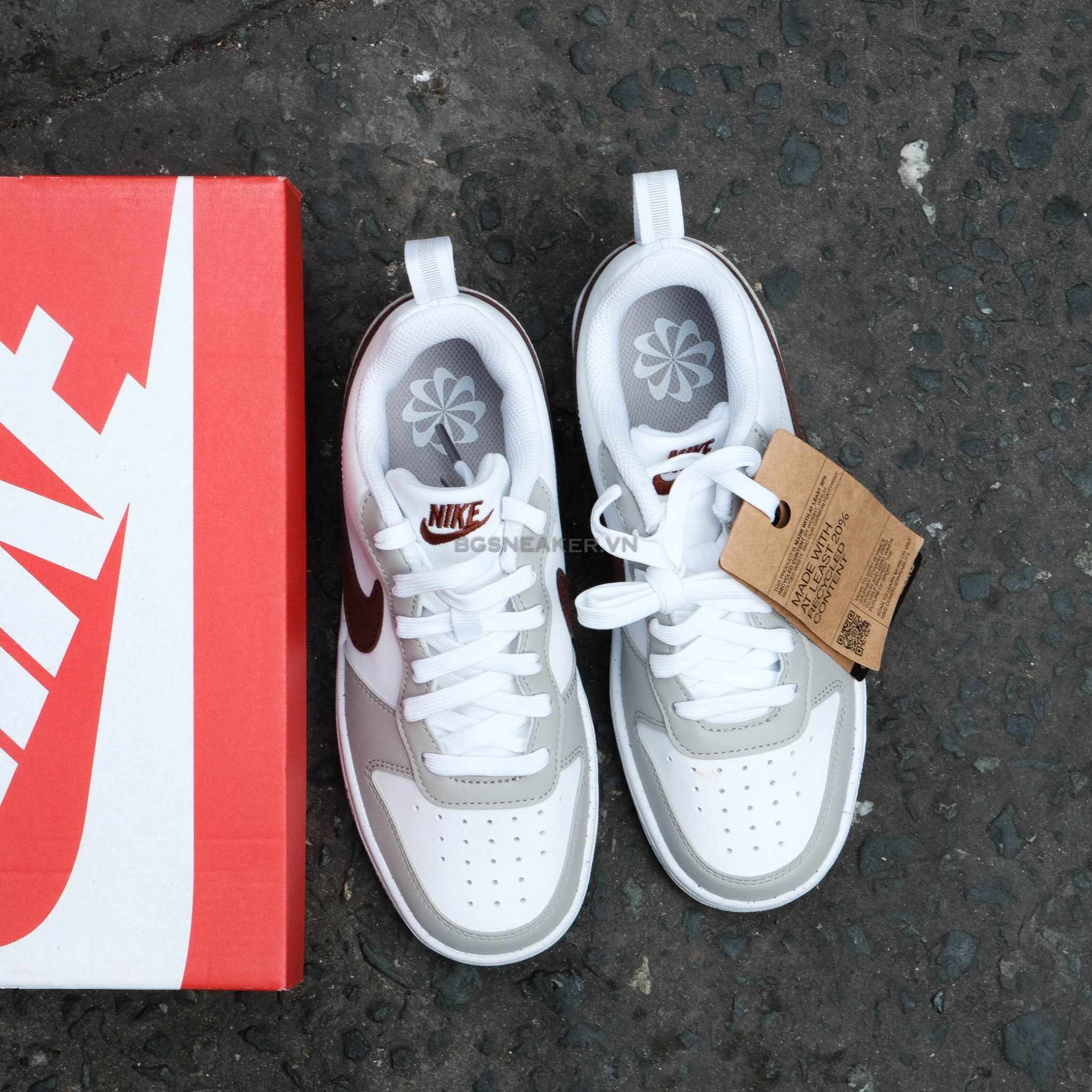  Giày Nike Court Borough Receaft White Dark Pony Iron Ore  FZ1024-100 