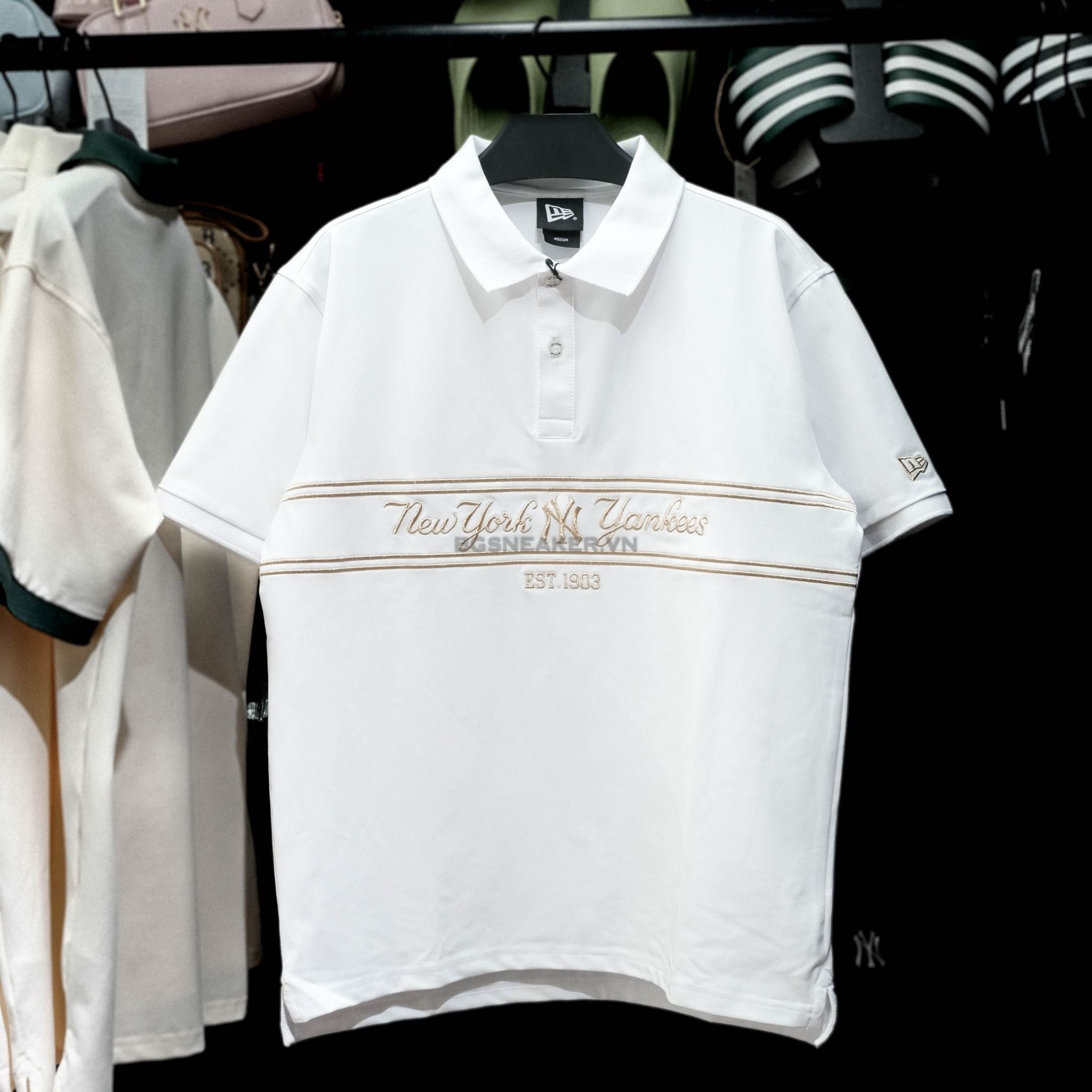  Áo Thun Polo New Era Yankees White Gold 13335566 
