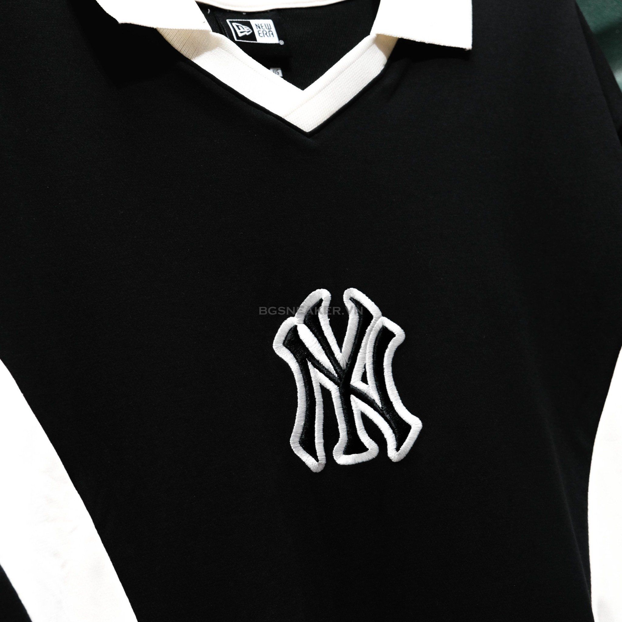  Áo Thun Jersey Polo New Era BLack White 19220195 