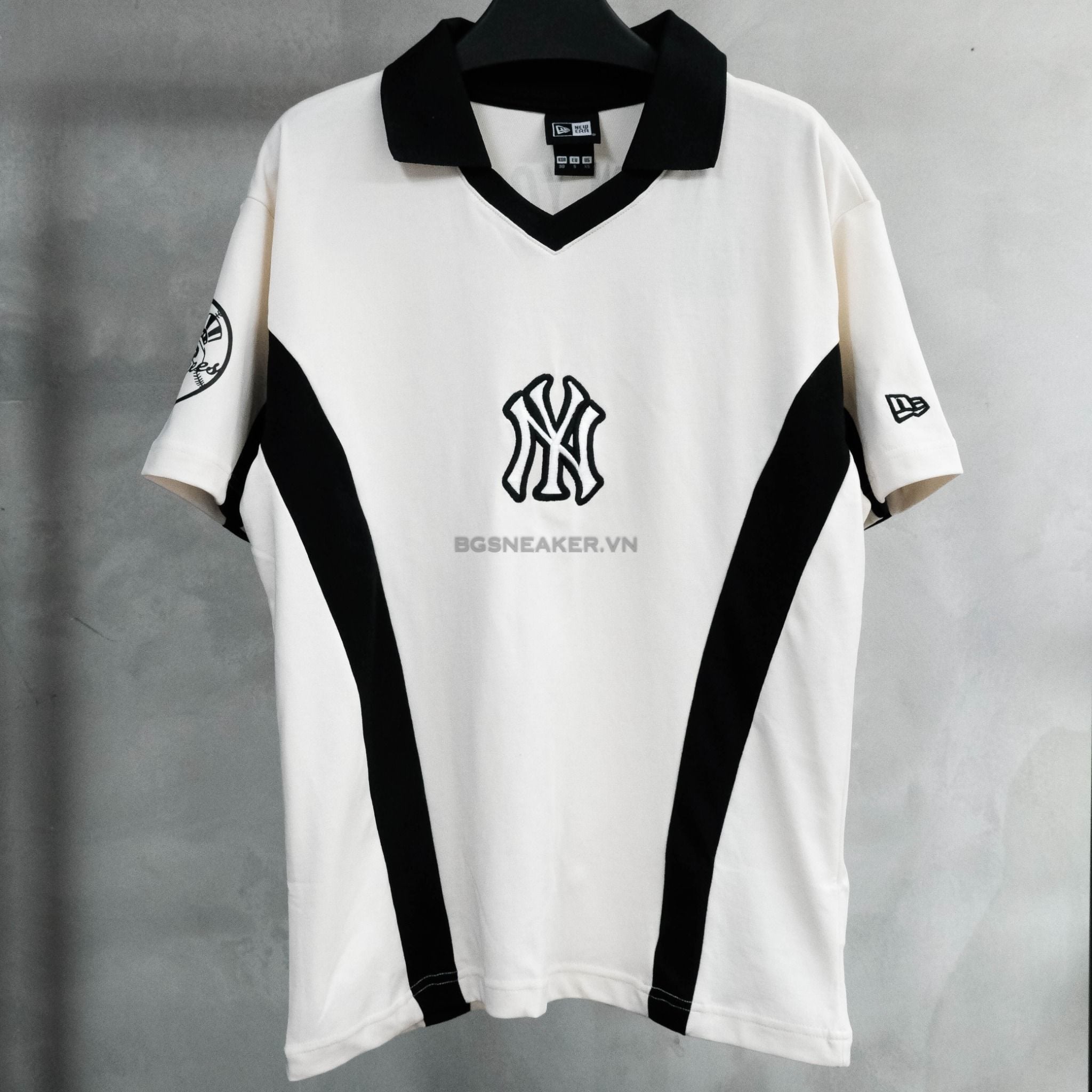  Áo Thun Jersey Polo New EraNY White black  19220192 