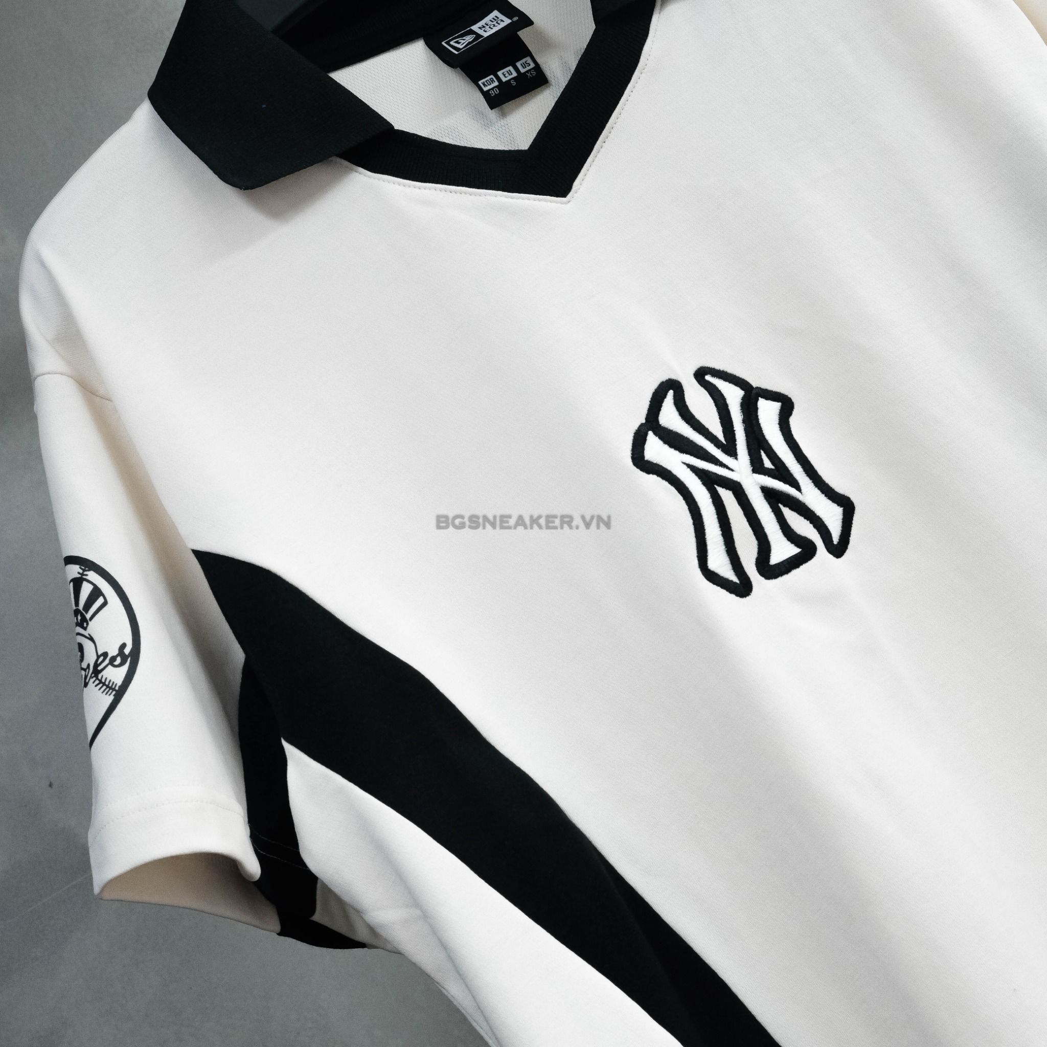  Áo Thun Jersey Polo New EraNY White black  19220192 