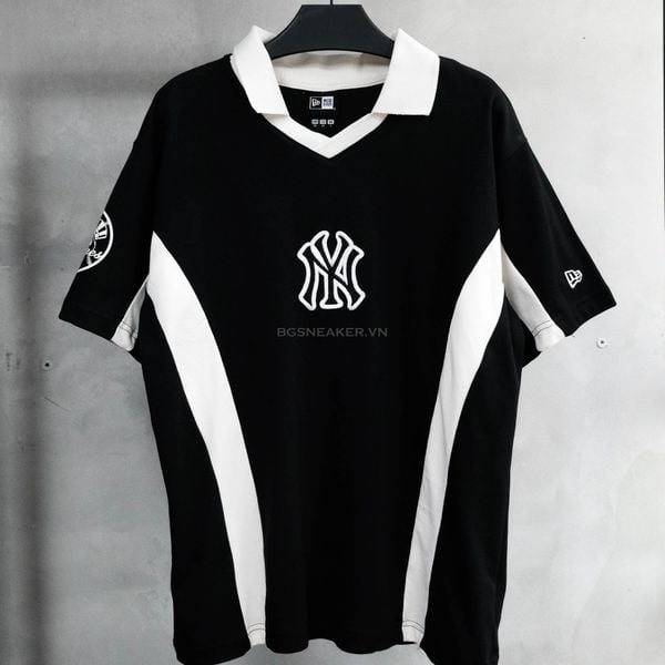  Áo Thun Jersey Polo New Era BLack White 19220195 