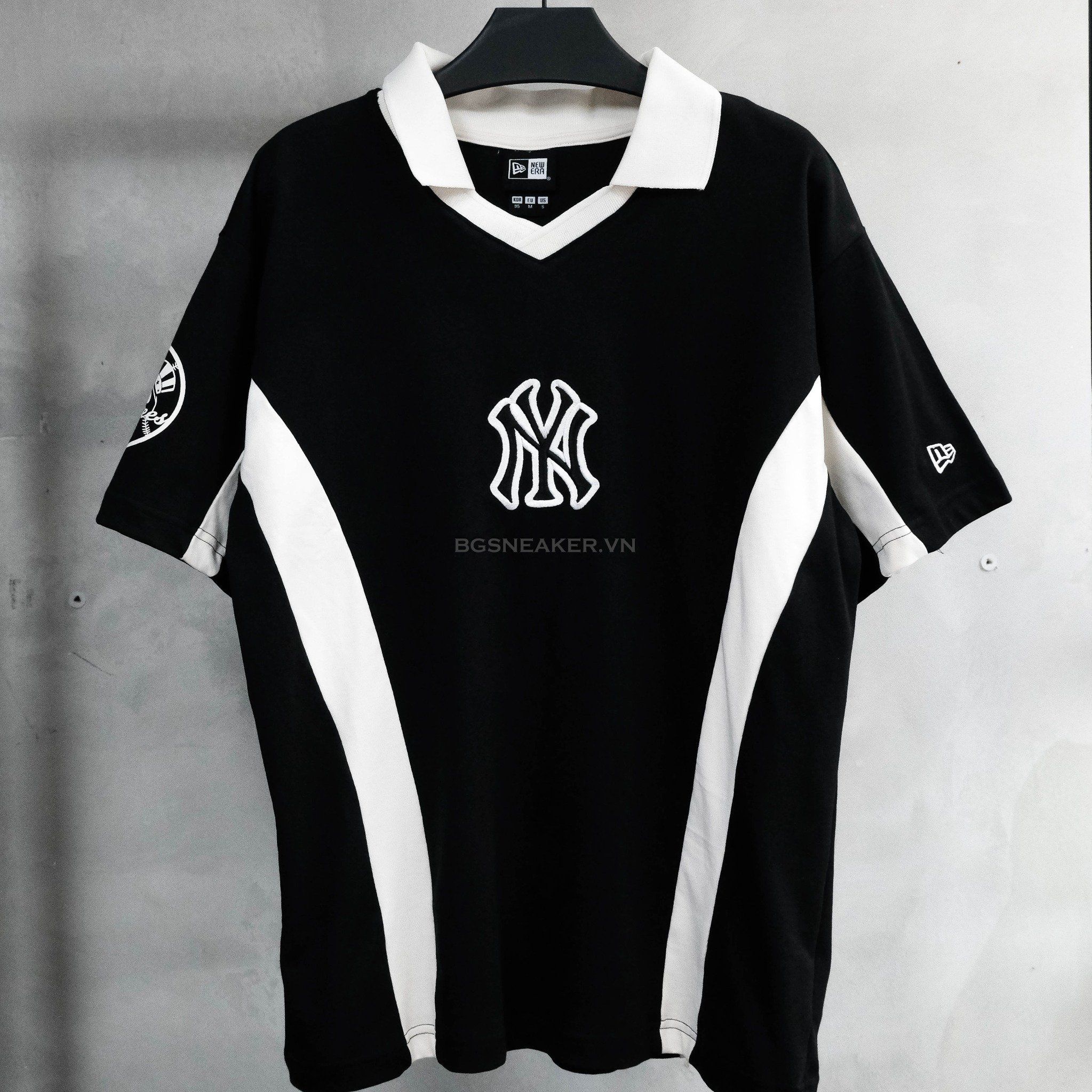  Áo Thun Jersey Polo New Era BLack White 19220195 