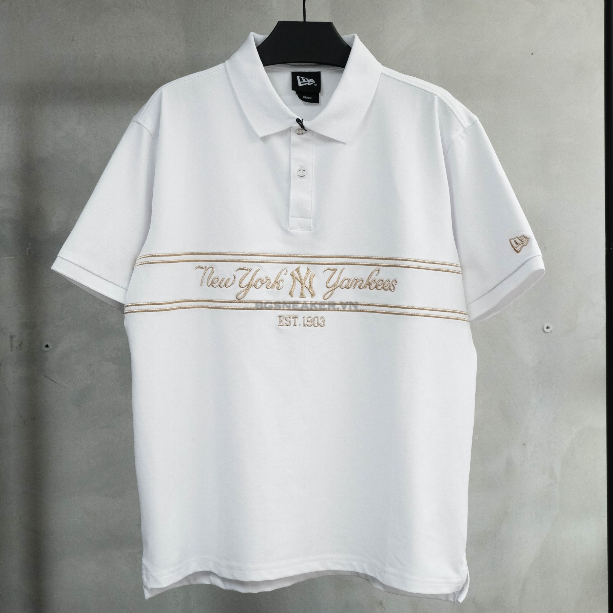  Áo Thun Polo New Era Yankees White Gold 13335566 