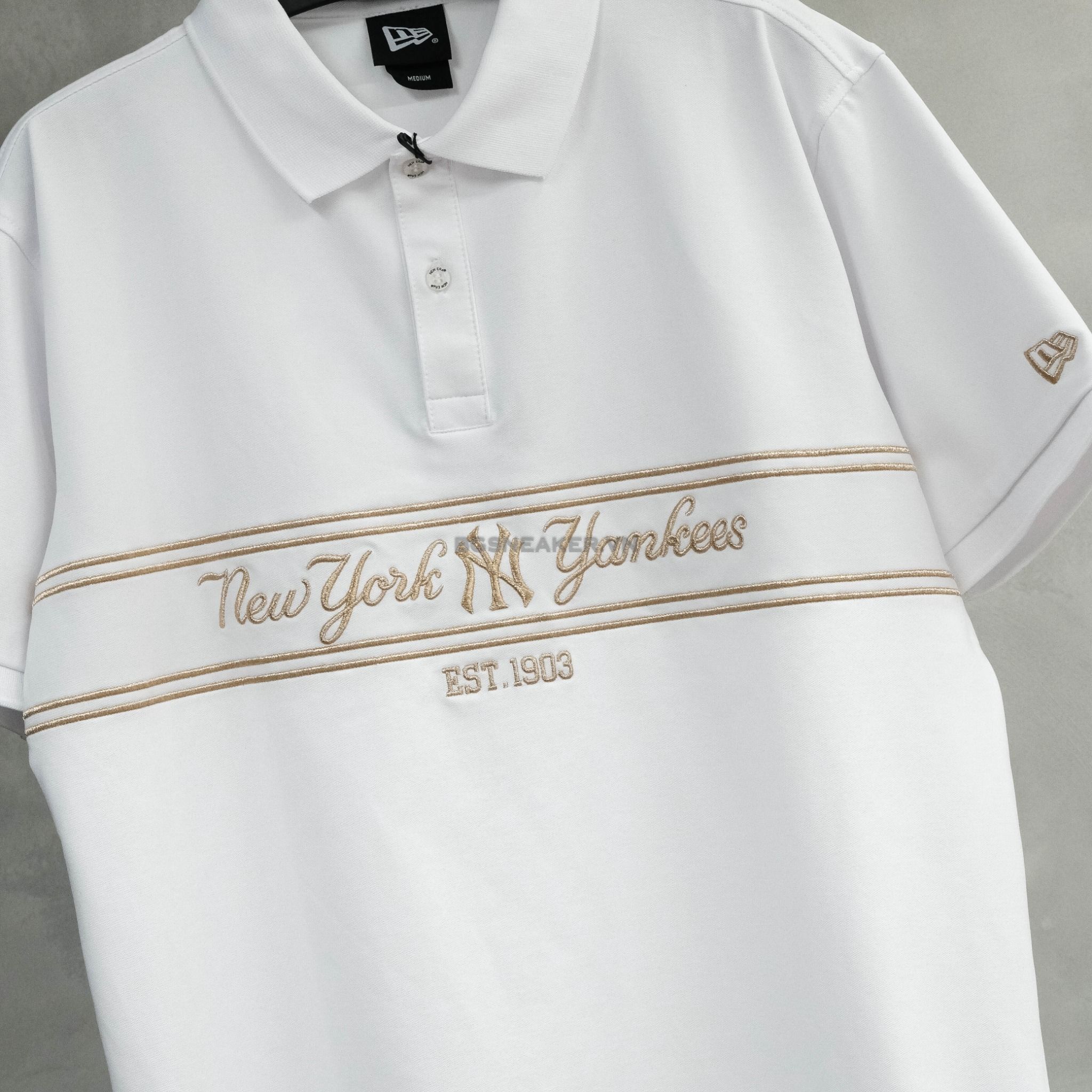  Áo Thun Polo New Era Yankees White Gold 13335566 
