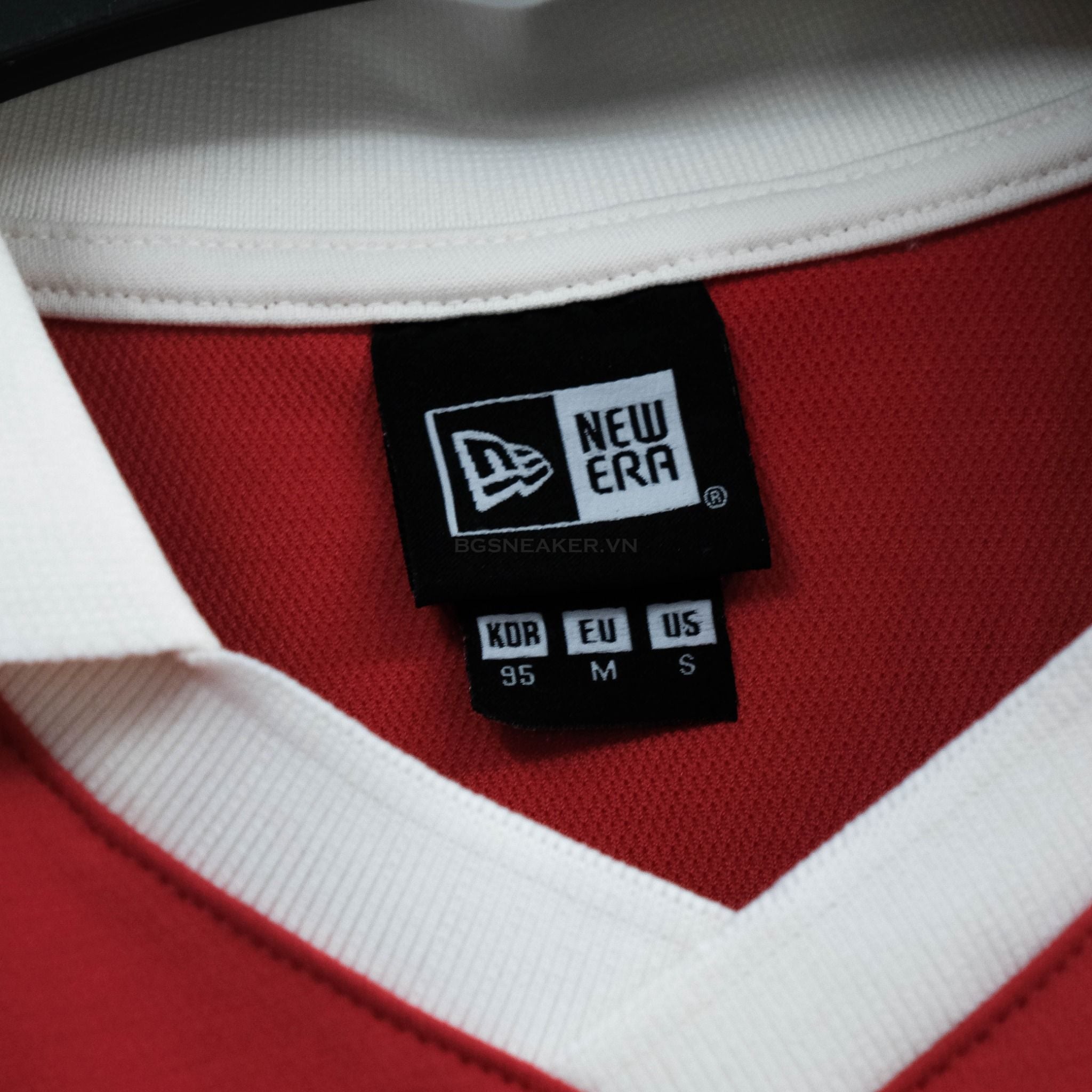  Áo Thun Jersey Polo New Era NY Red White  19220194 