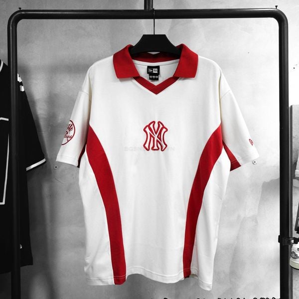  Áo Thun Jersey Polo New Era NY White Red 19220193 