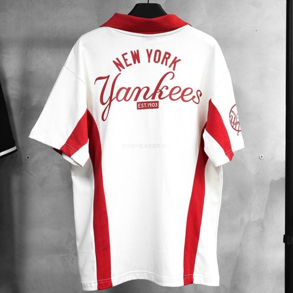  Áo Thun Jersey Polo New Era NY White Red 19220193 