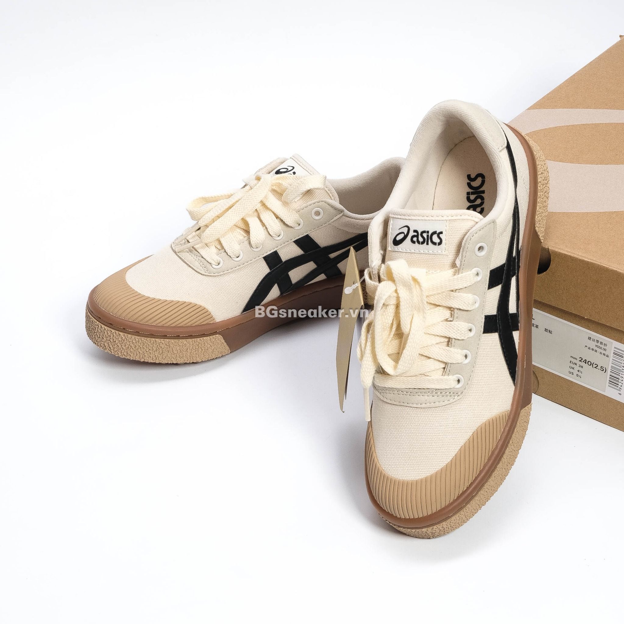  Giày Asics Court Trail White Black 1203A146-021 