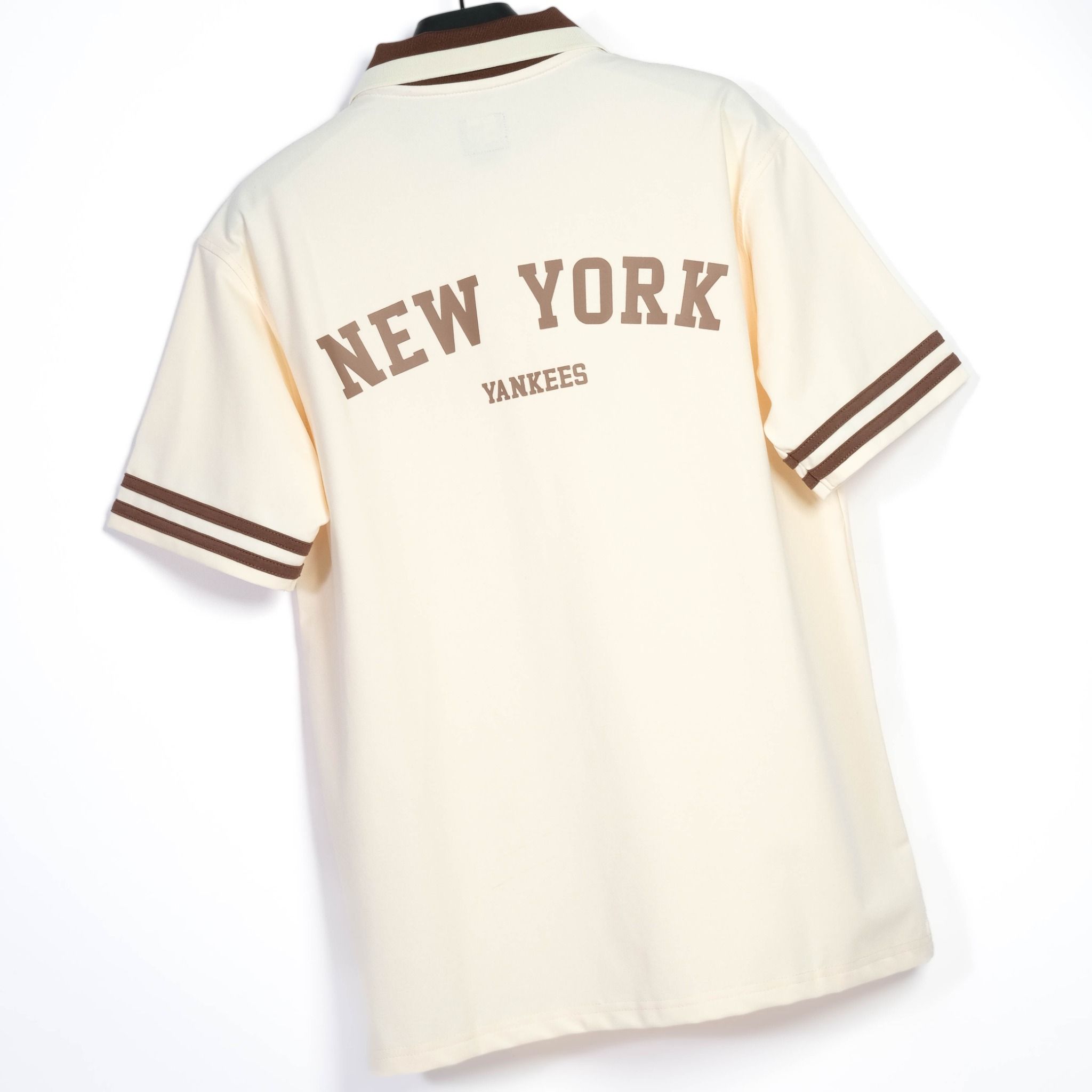  Áo Thun Polo New Era Korea New Yorks Yankees Brown Cream  13566876 